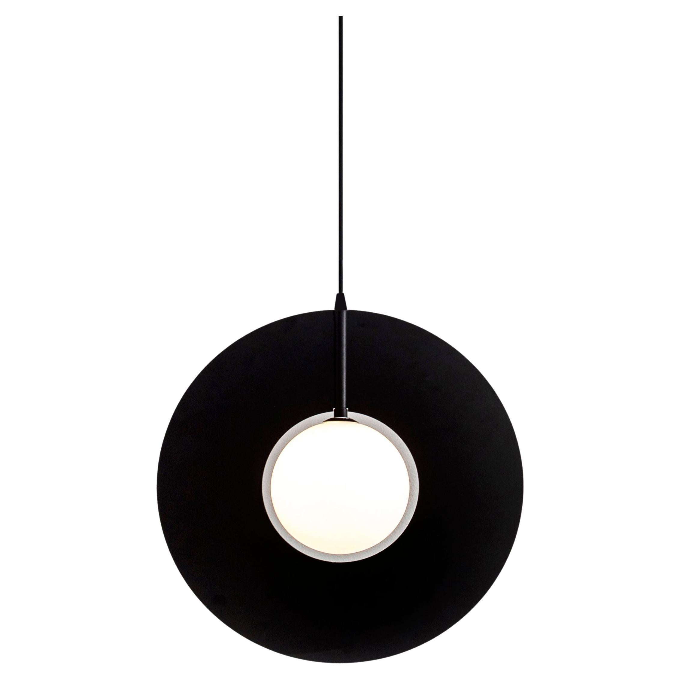 SATURN - Modern light fixture, black color, metal and glass