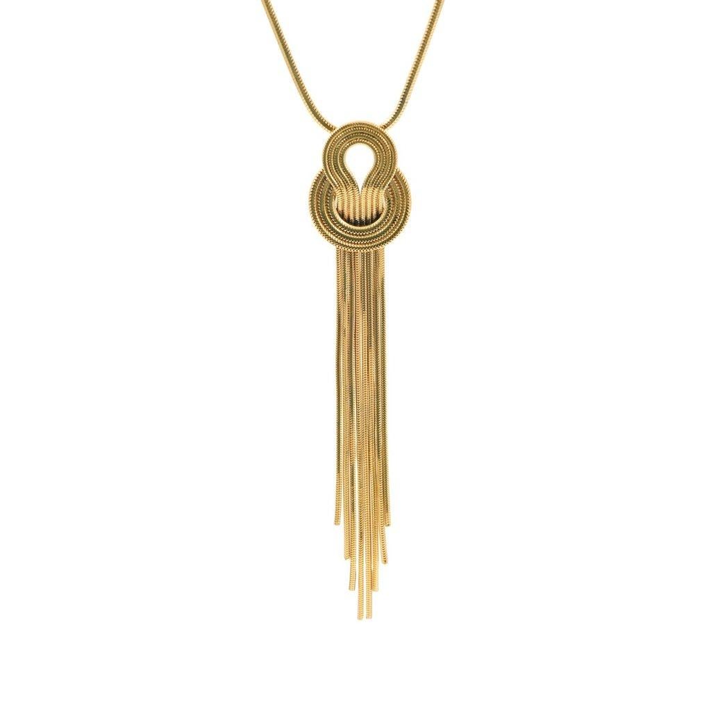 Saturn Necklace, 22 Carat Yellow Gold on Brass For Sale