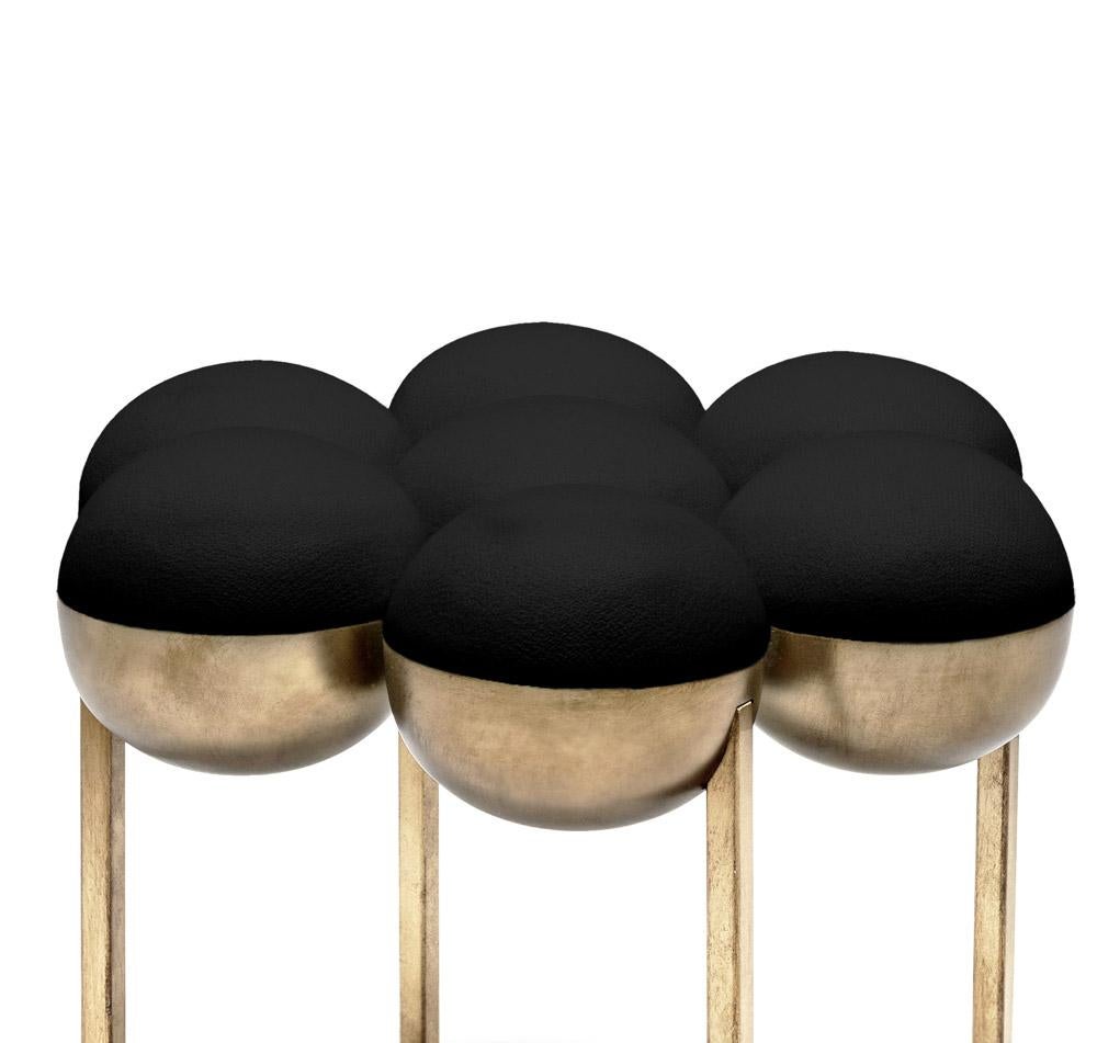 Saturn Small Pouffe, Black and bronze by Bohinc Studio Duplex Exclusive In New Condition In Brooklyn, NY