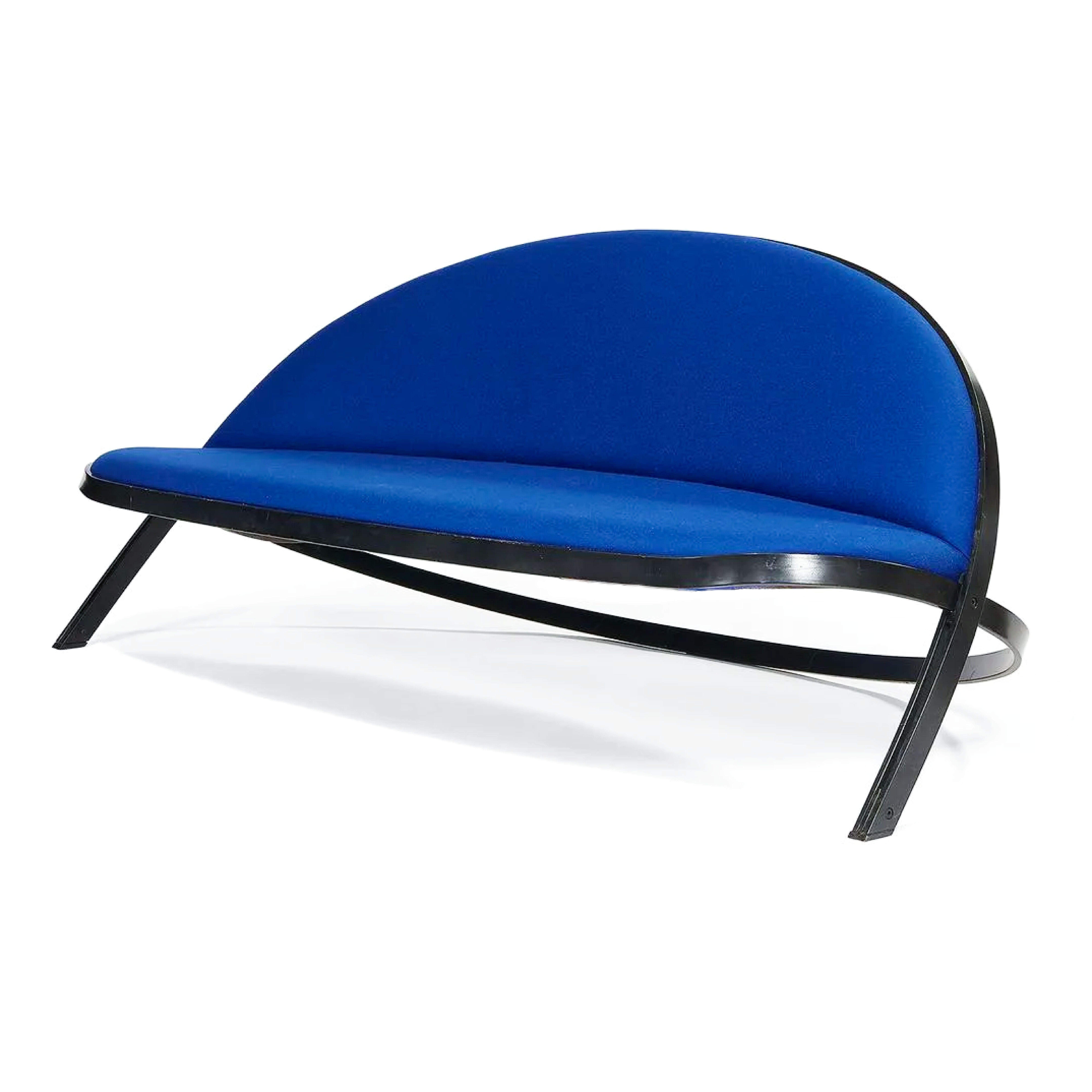 Saturn (Saturno) sofa by Gaston Rinaldi for Rima, Italy, 1957, recently reupholstered in luxurious Maharam Divina Melange Blue.
Rima was established in 1916 by Rinaldi’s father and based in Padova, Italy, the northern Italian city known for Giotto’s