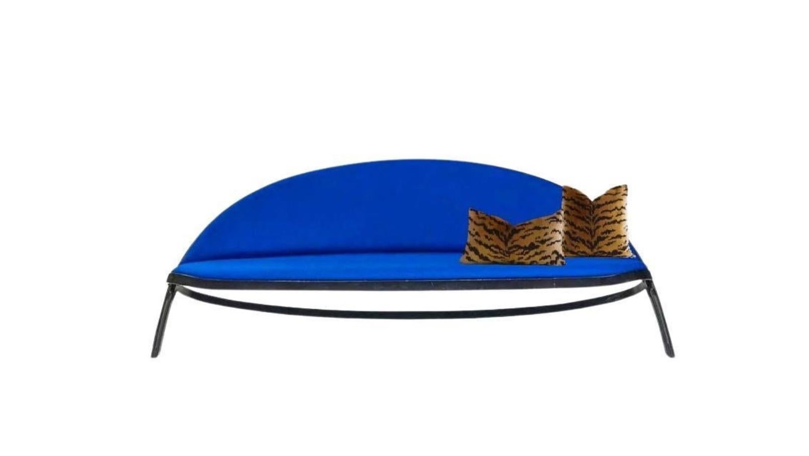 Saturn-Sofa von Gaston Rinaldi für Rima, Italien, 1957, Maharam-Blau Divina Melange im Angebot 1