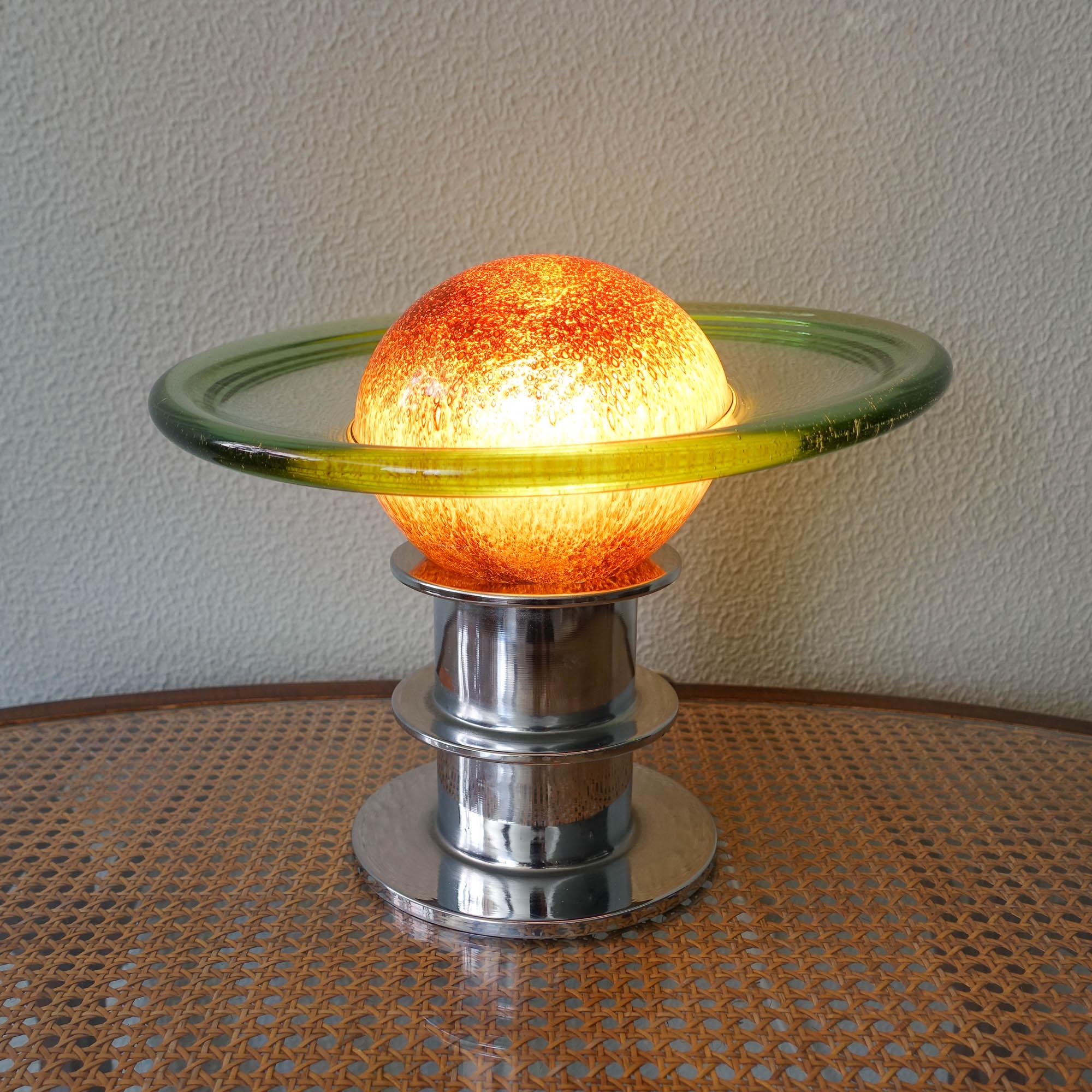Late 20th Century Saturn Space Age Table Lamp, 1970's For Sale