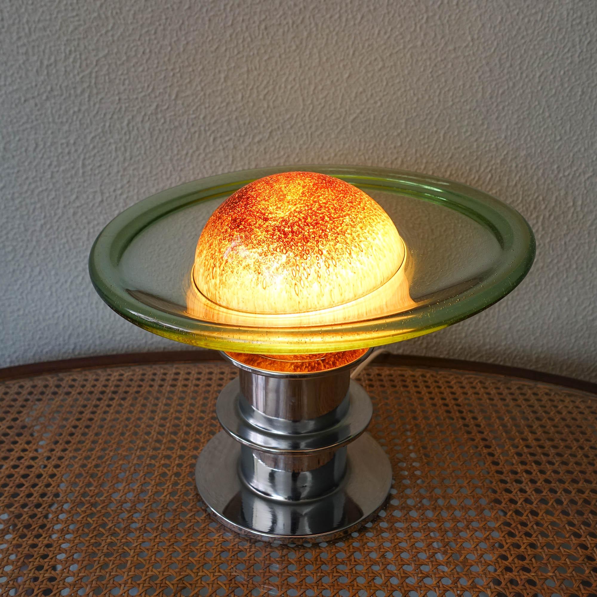 Metal Saturn Space Age Table Lamp, 1970's For Sale