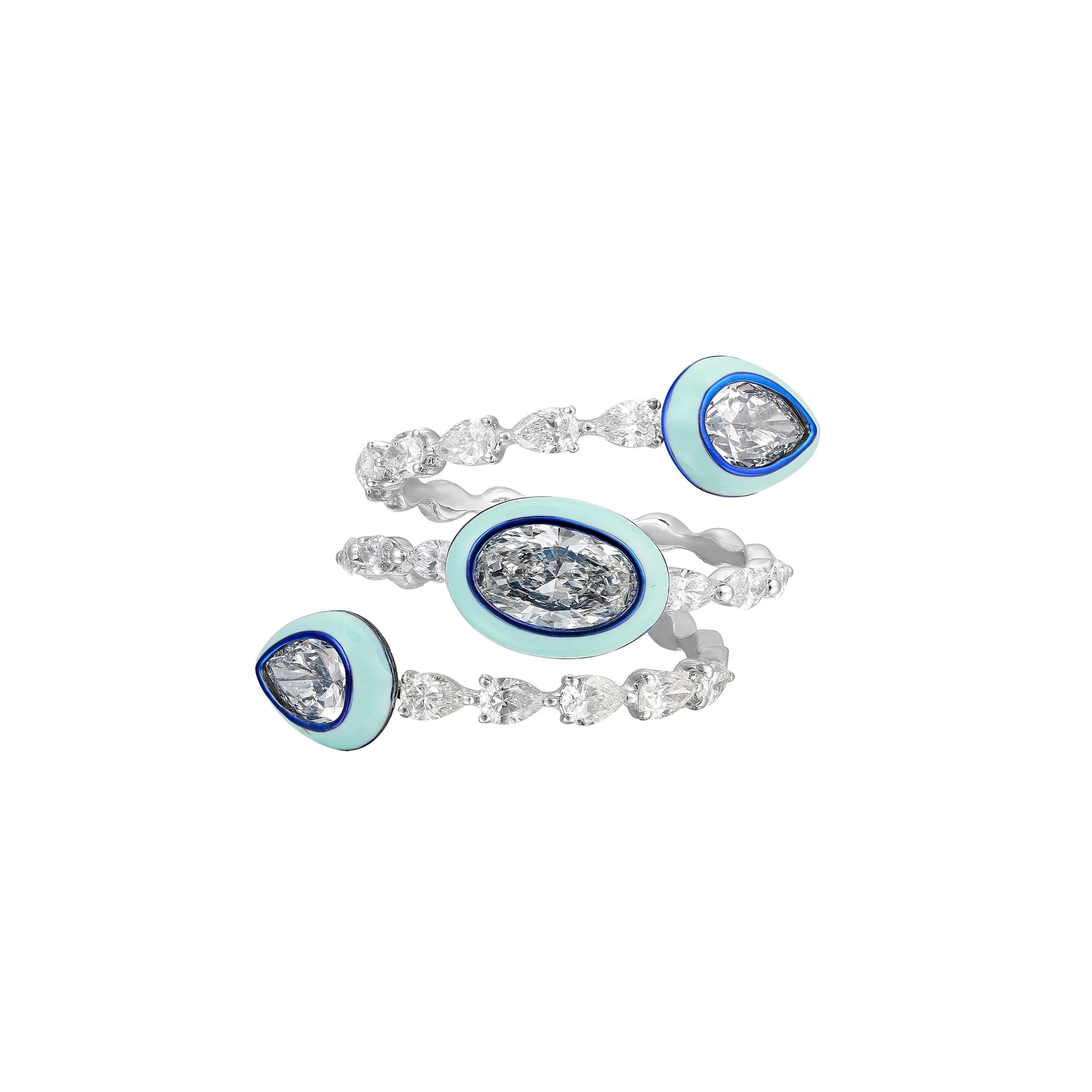 Art Deco Saturn Spiral Ring For Sale