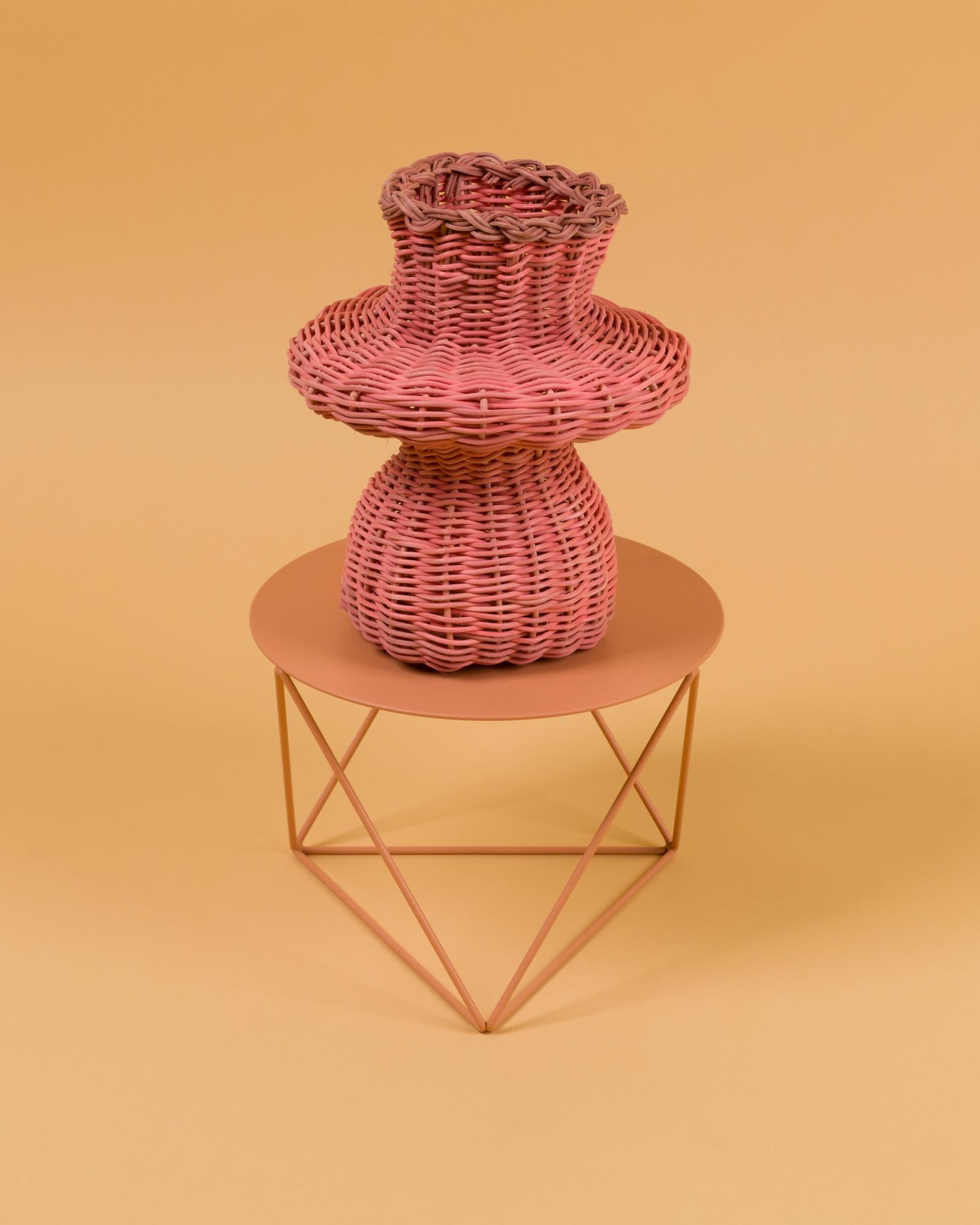 The Saturn woven vessel is a one-of-a-kind objet d’art, hand dyed and woven with reed in our Chicago studio. Inspired by forms in ancient Greek ceramics, the material language of this vessel brings together the rich craft history of weaving with 3