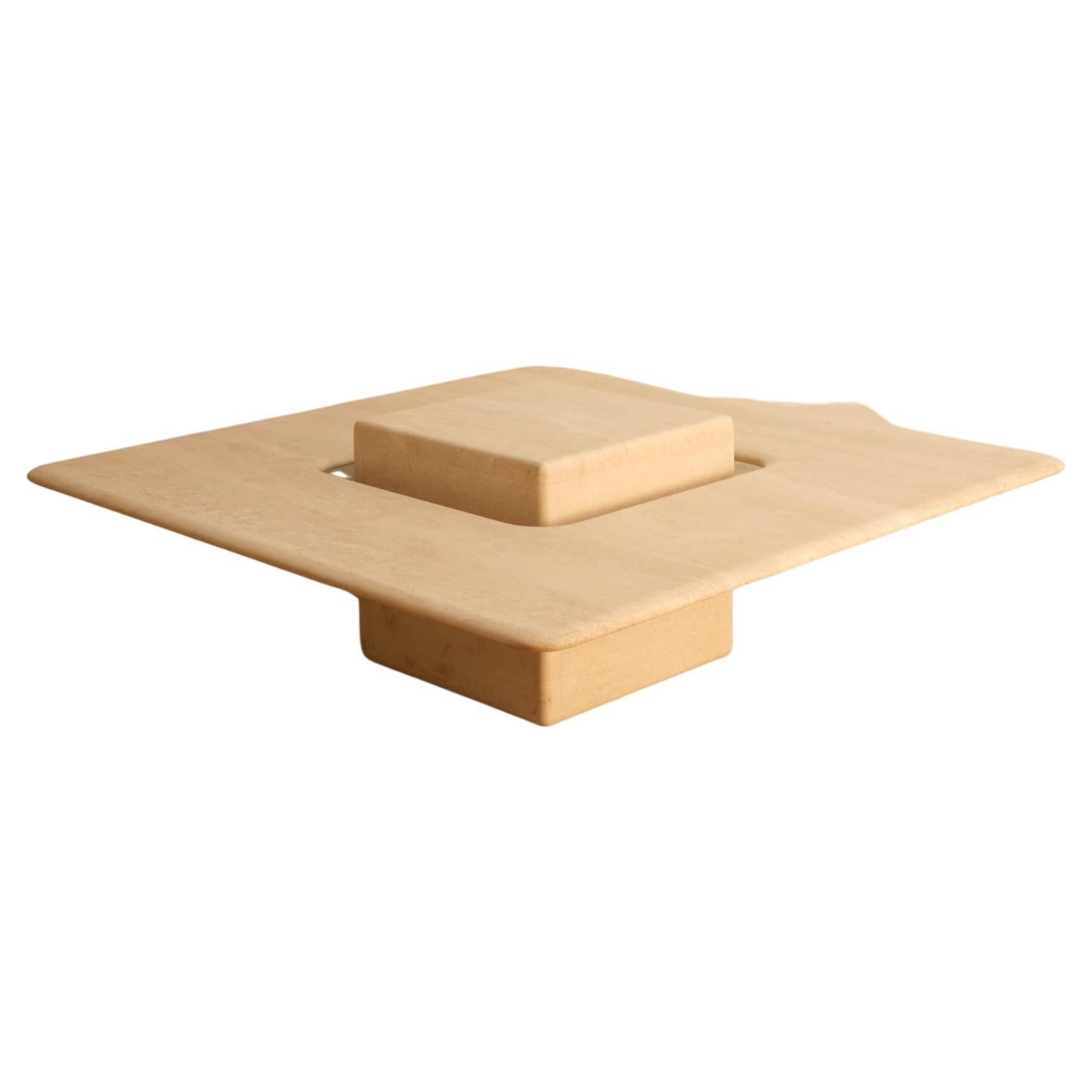 Saturne travertine coffee table - Berraldacci For Sale