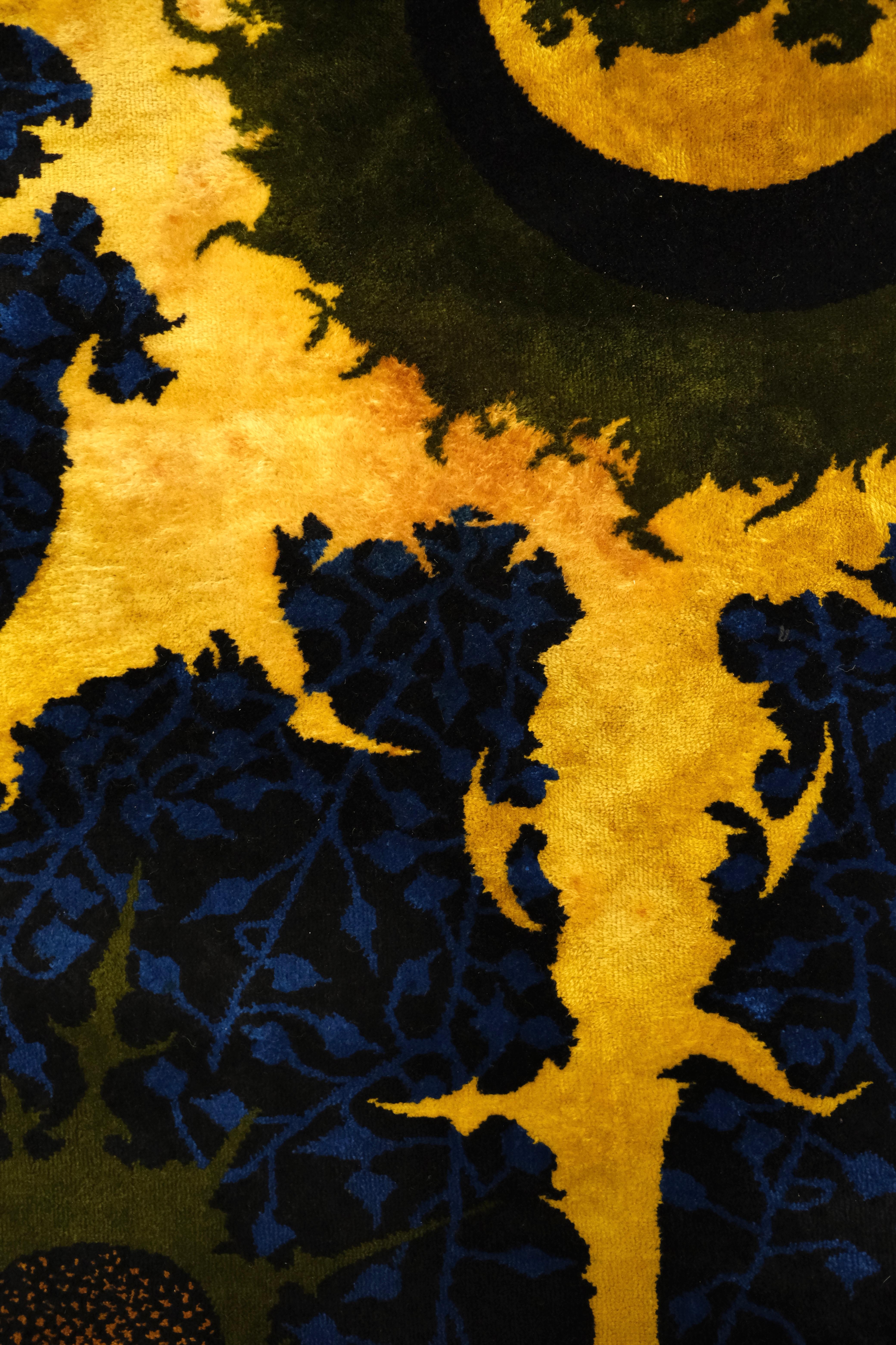 Alfombra de lana Saturne XXL, de Marc Petit para Saint-Frères, De Leers, Francia, años 60 en venta 5