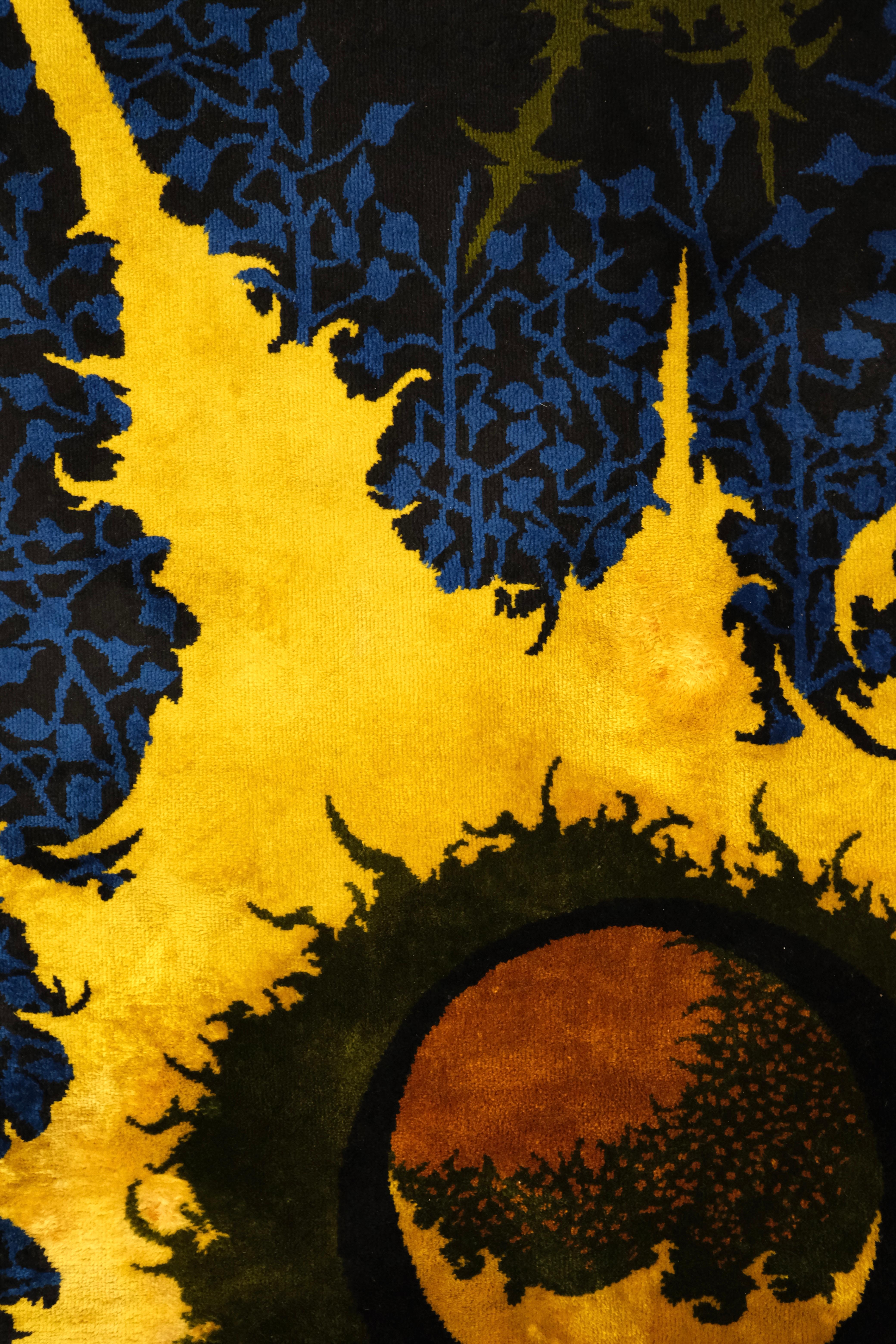 Alfombra de lana Saturne XXL, de Marc Petit para Saint-Frères, De Leers, Francia, años 60 en venta 7
