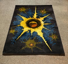 Saturne XXL wool rug, by Marc Petit for Saint-Frères, De Leers, France, 1960s