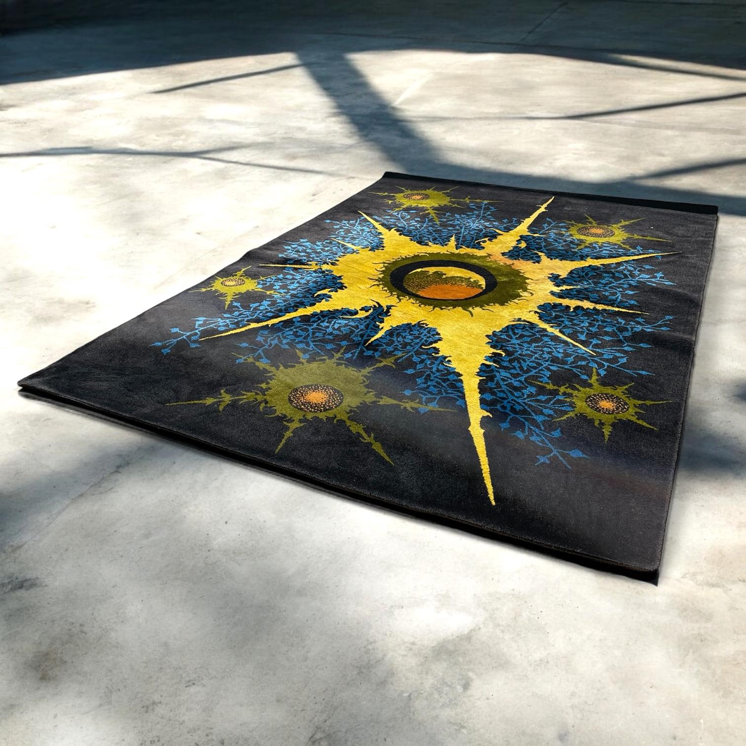 Alfombra de lana Saturne XXL, de Marc Petit para Saint-Frères, De Leers, Francia, años 60 Francés en venta