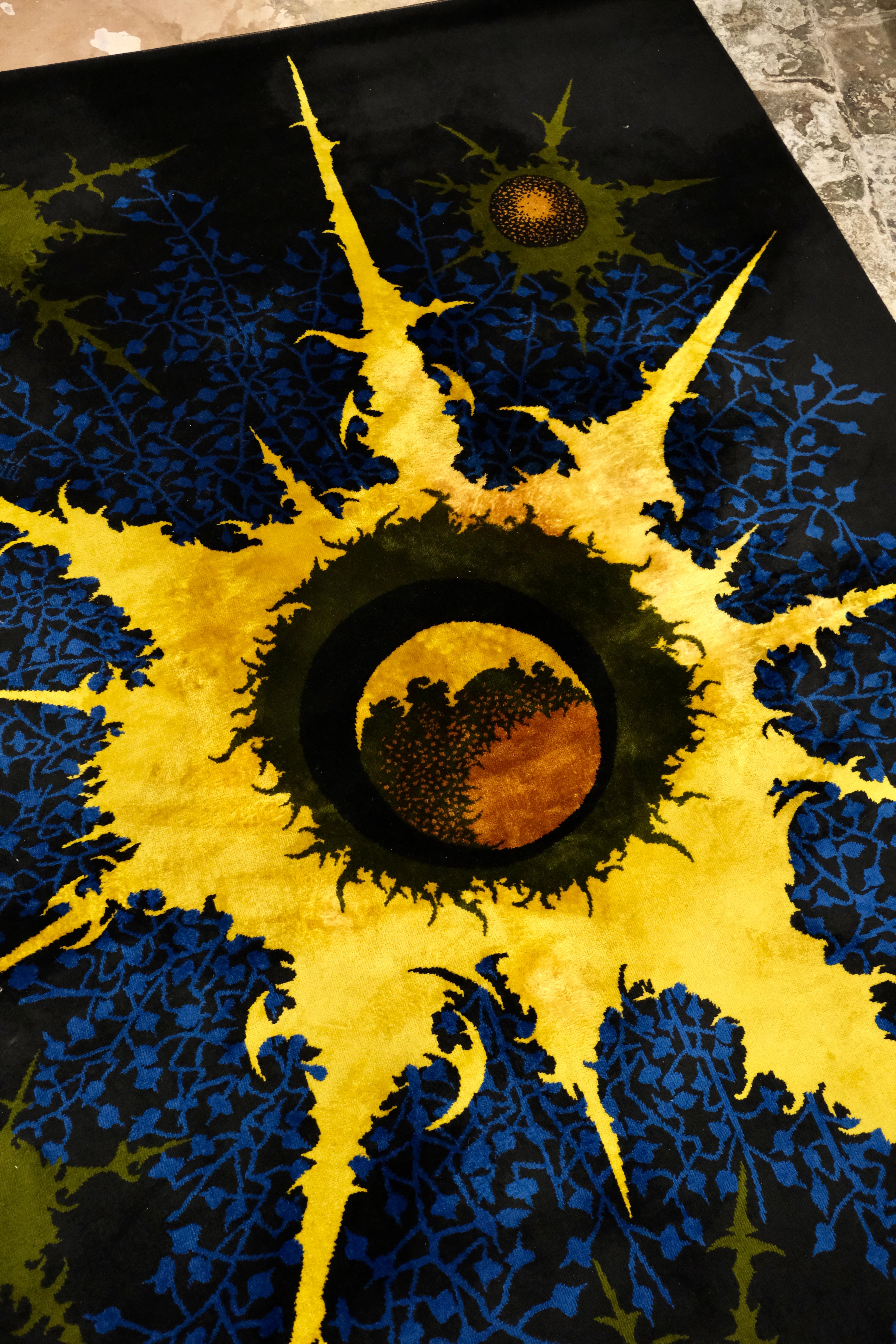Alfombra de lana Saturne XXL, de Marc Petit para Saint-Frères, De Leers, Francia, años 60 Lana en venta