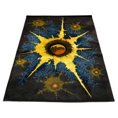 Alfombra de lana Saturne XXL, de Marc Petit para Saint-Frères, De Leers, Francia, años 60
