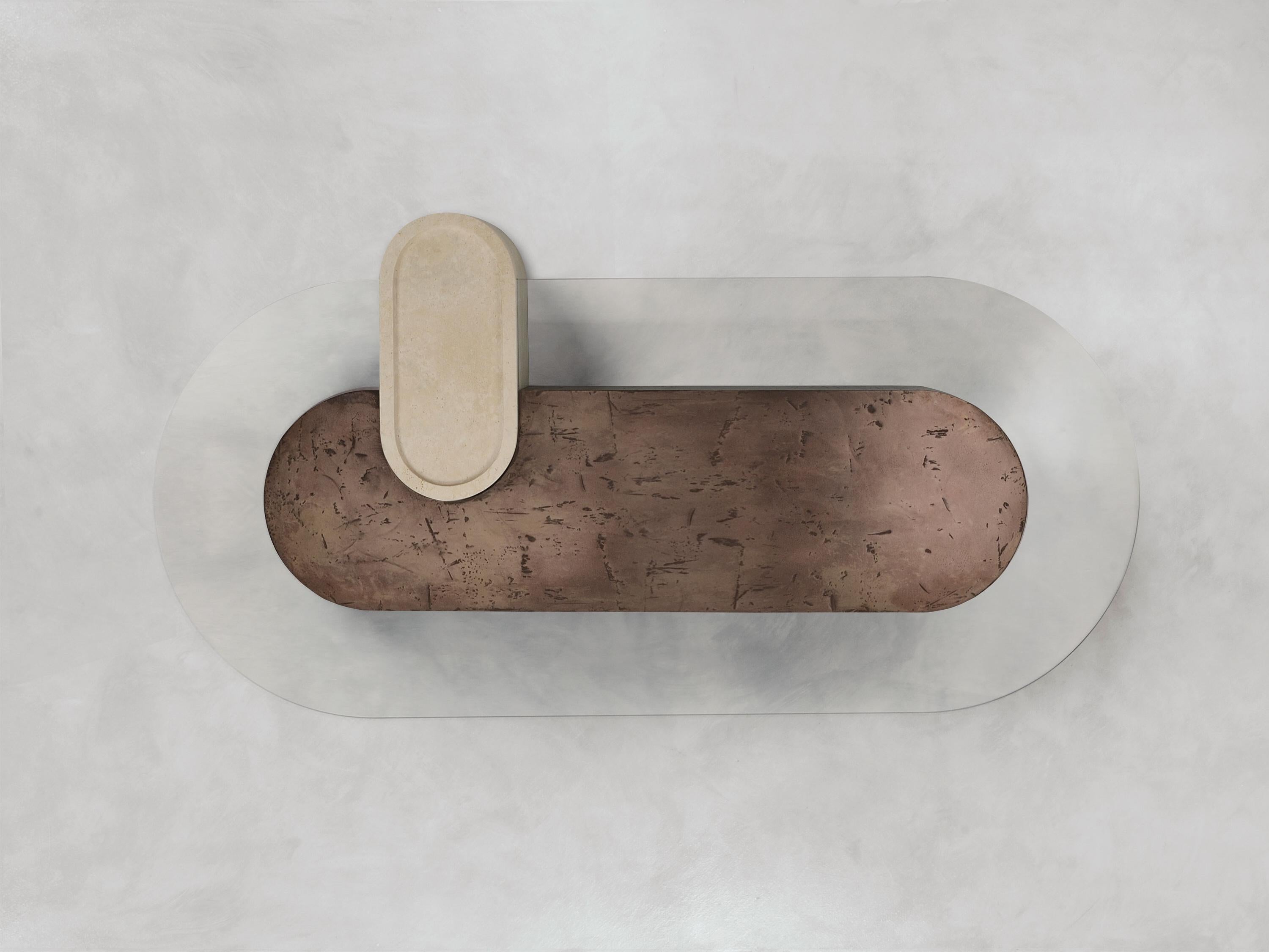 Cuivre Table basse Saturnia de Somaschini en vente