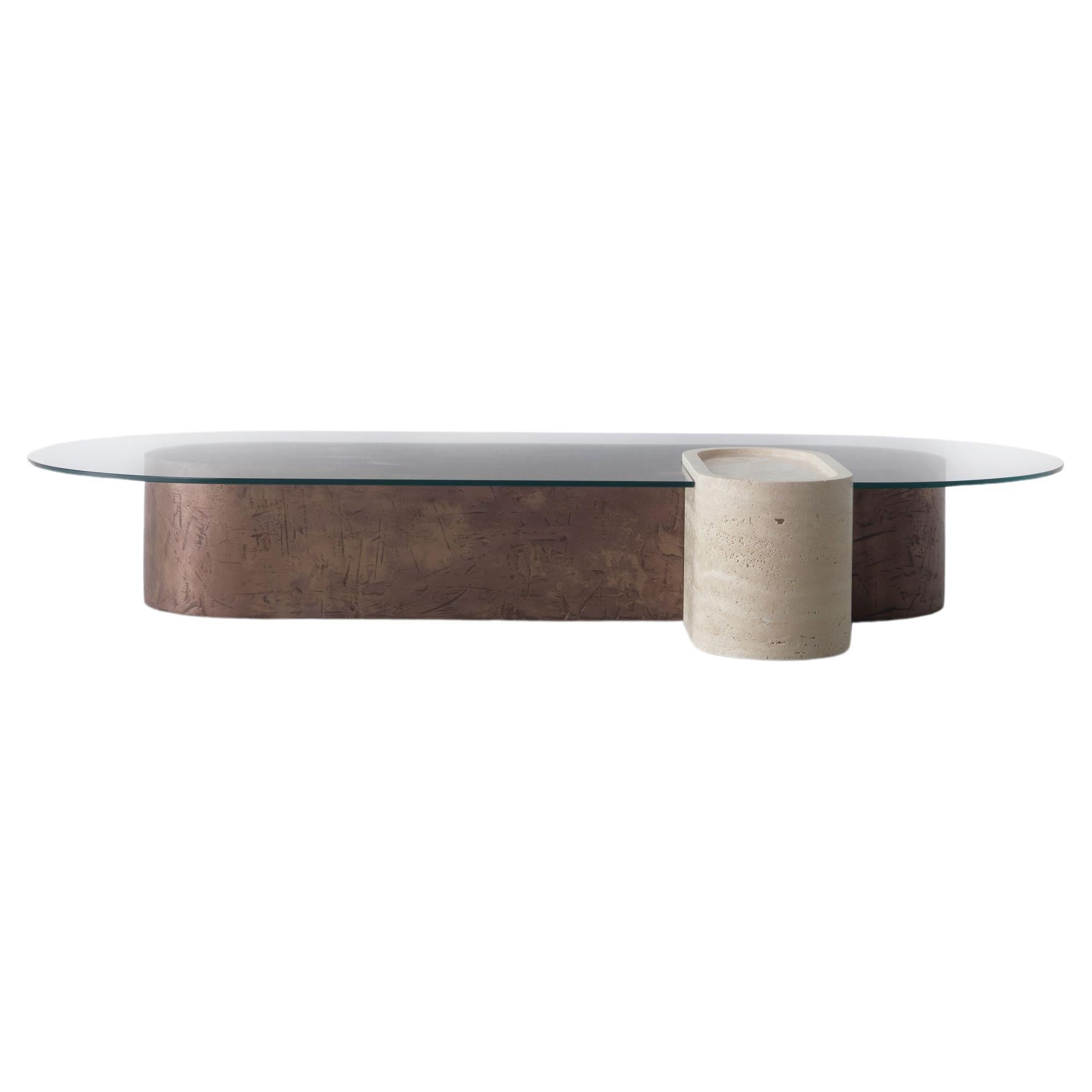 Saturnia, table basse multi-matériaux, Dainelli Studio pour Somaschini, Italie