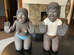 Saturnino Portuonda Pucho Odio Firmato Artista Cubano Folk Art Carved Scultura