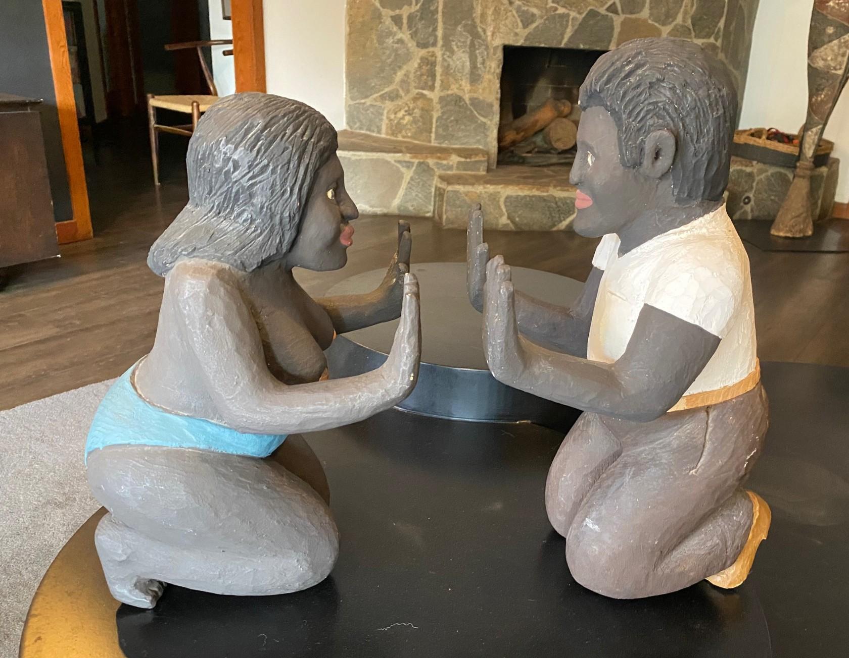 Artisanat Sculpture d'art populaire cubain signée Saturnino Portuonda Pucho Odio en vente