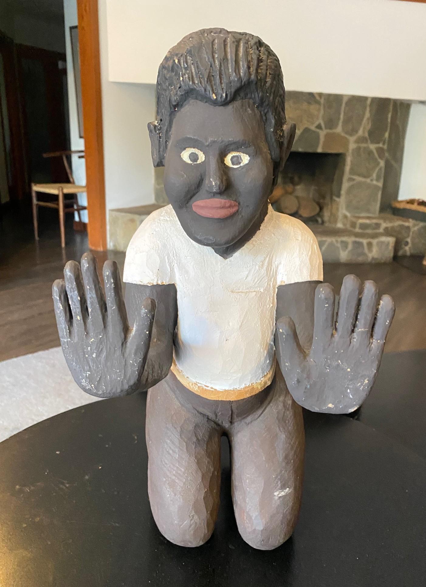 Américain Sculpture d'art populaire cubain signée Saturnino Portuonda Pucho Odio en vente