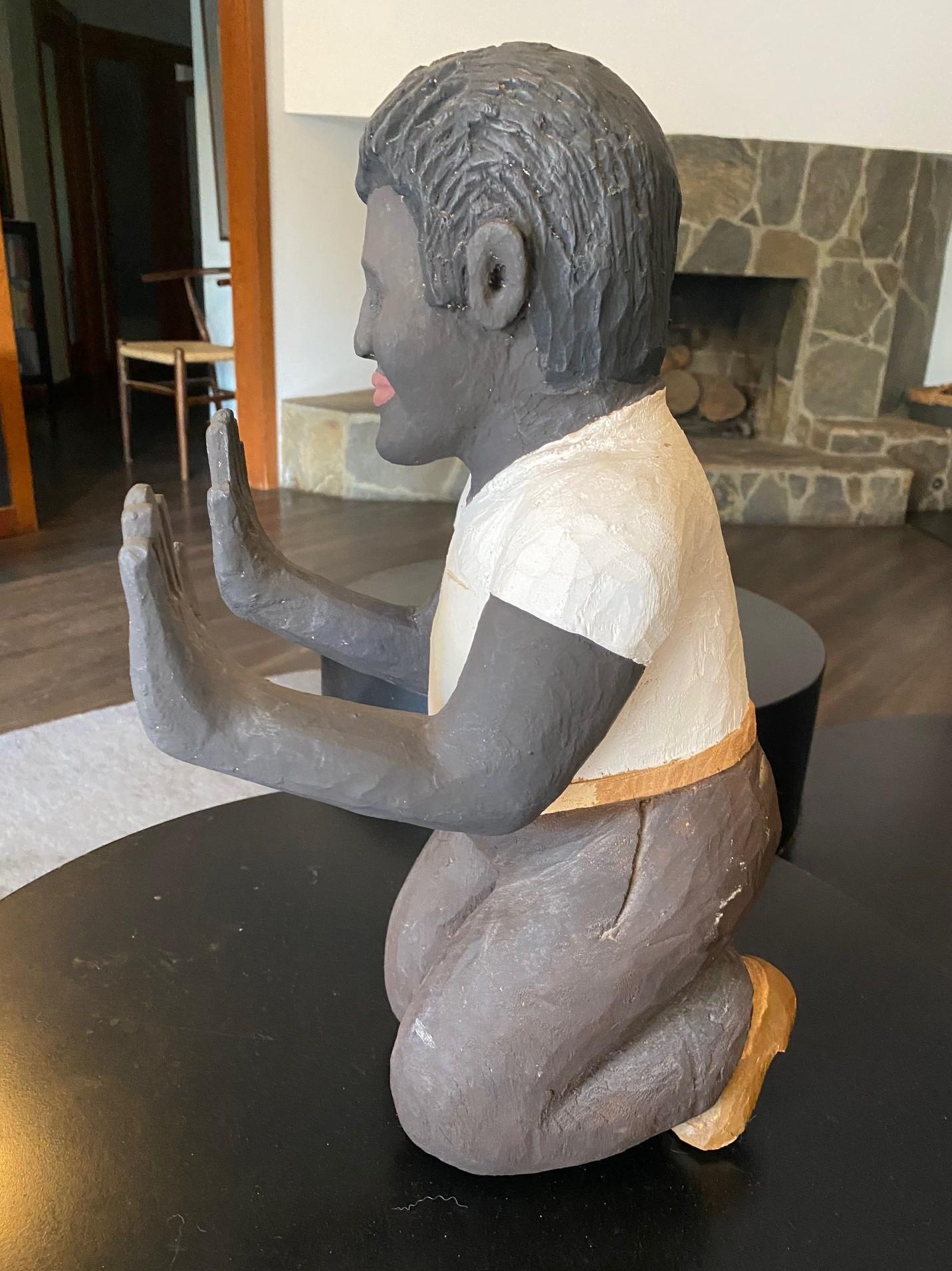 Sculpture d'art populaire cubain signée Saturnino Portuonda Pucho Odio Bon état - En vente à Studio City, CA