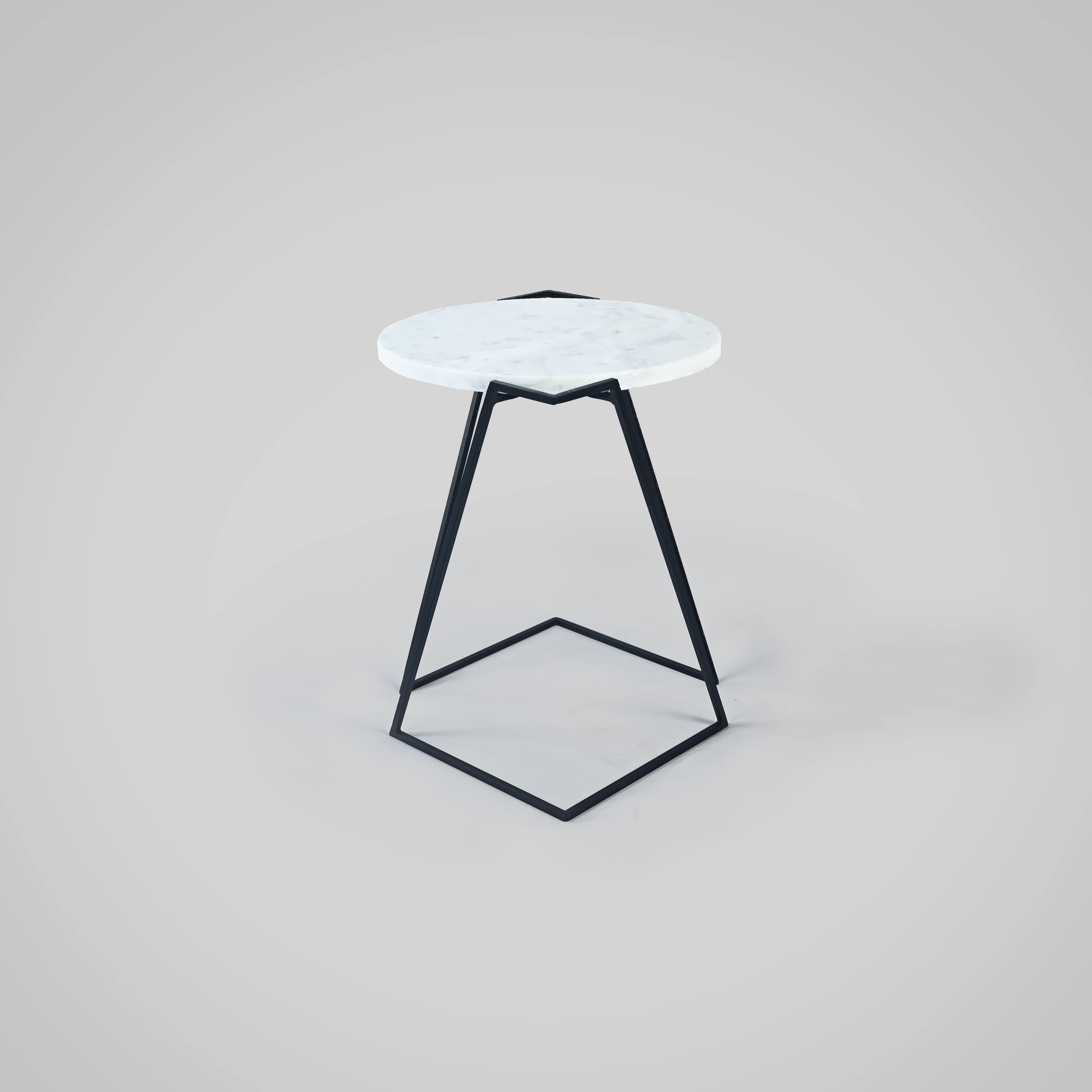 Minimalist Saturno, Carrara Marble Side Table By DFdesignlab Handmade in Italy For Sale