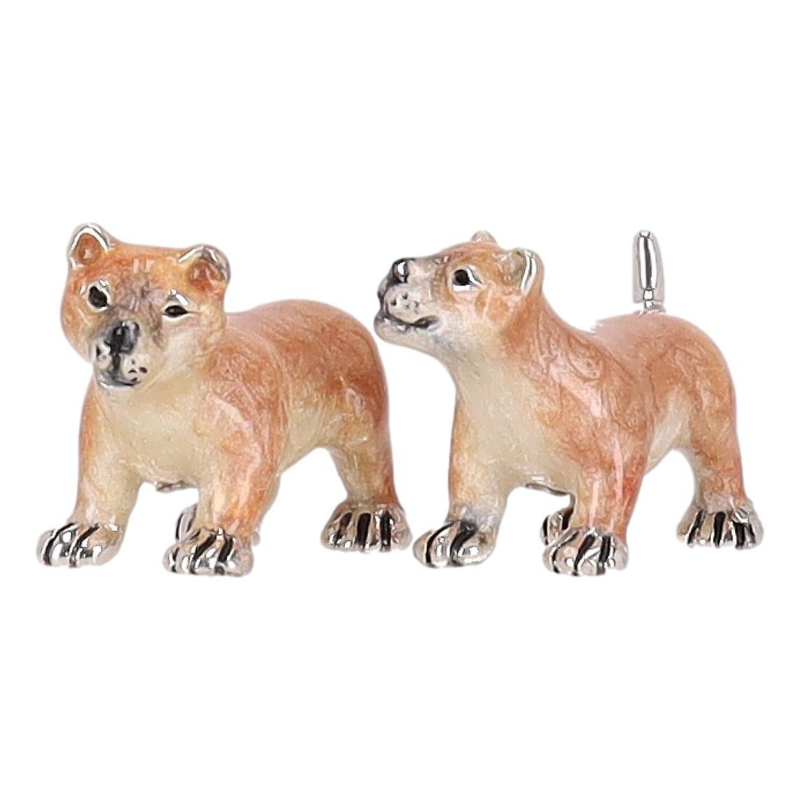 Saturno Hand Enamelled 925 Lion Family - Set Of Four Ornaments For Sale 1