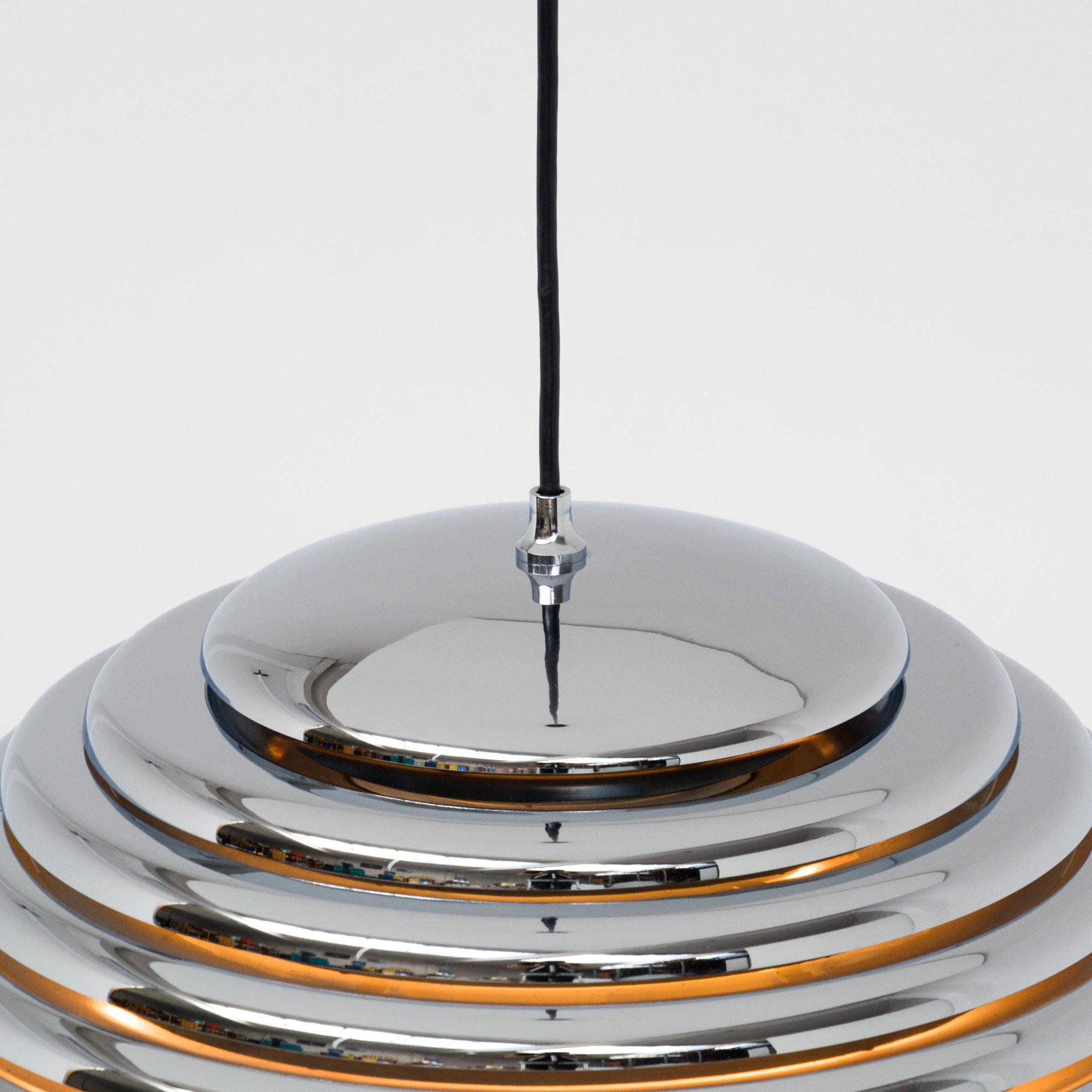 Chrome Saturno Pendant Lamp by Kazuo Motozawa