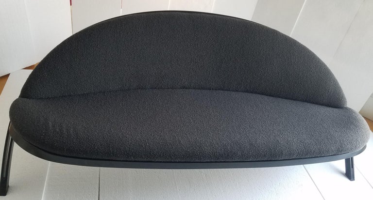 Saturn (Saturno) sofa by Gaston Rinaldi for Rima, Italy, 1958, upholstered in its original Italian charcoal grey boucle.
Rinaldi’s father founded RIMA in 1916 in Padova, Italy, in the north of Italy.
Rinaldi won the 1954 Compasso d’Oro for his