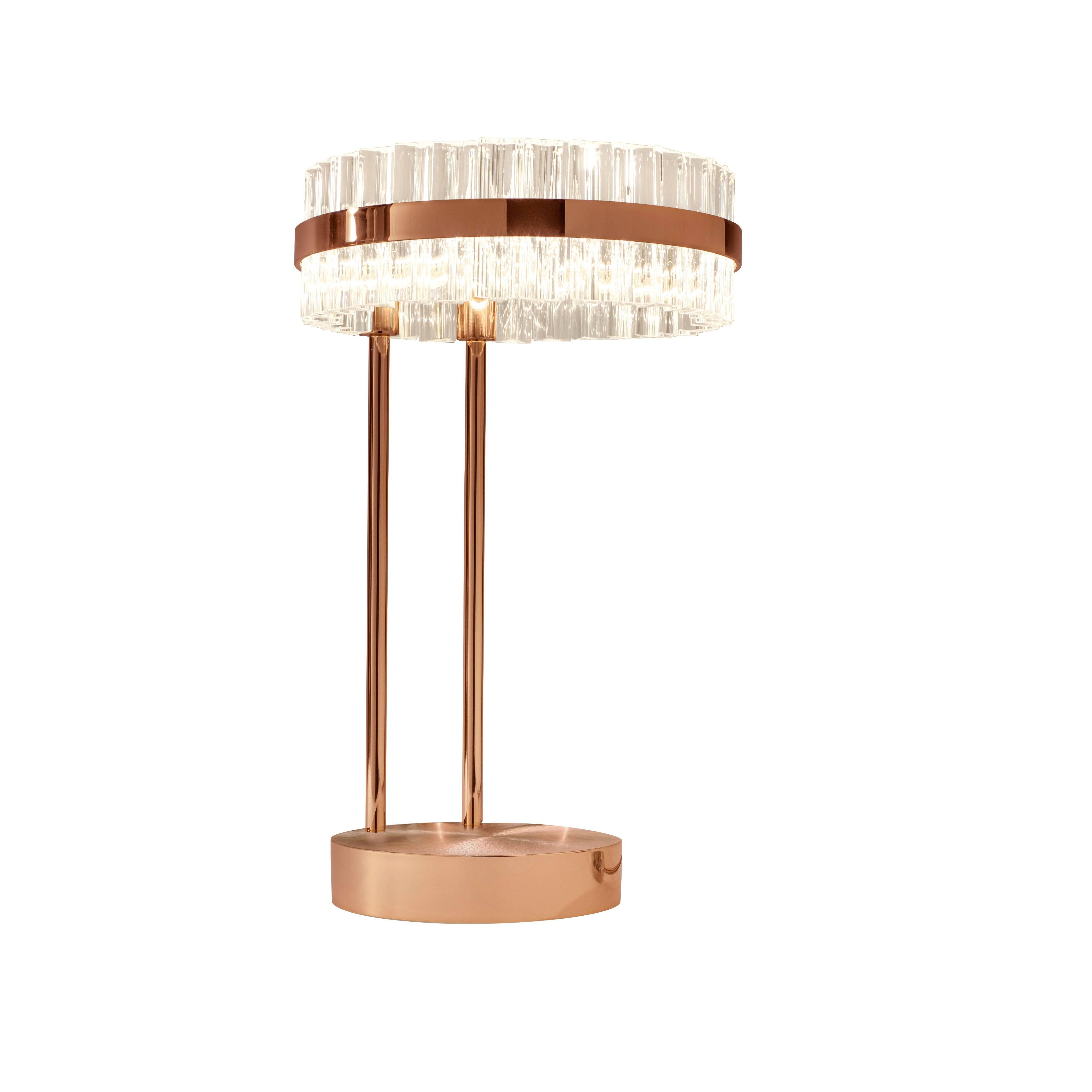 Saturno Table Lamp - Polished Copper For Sale