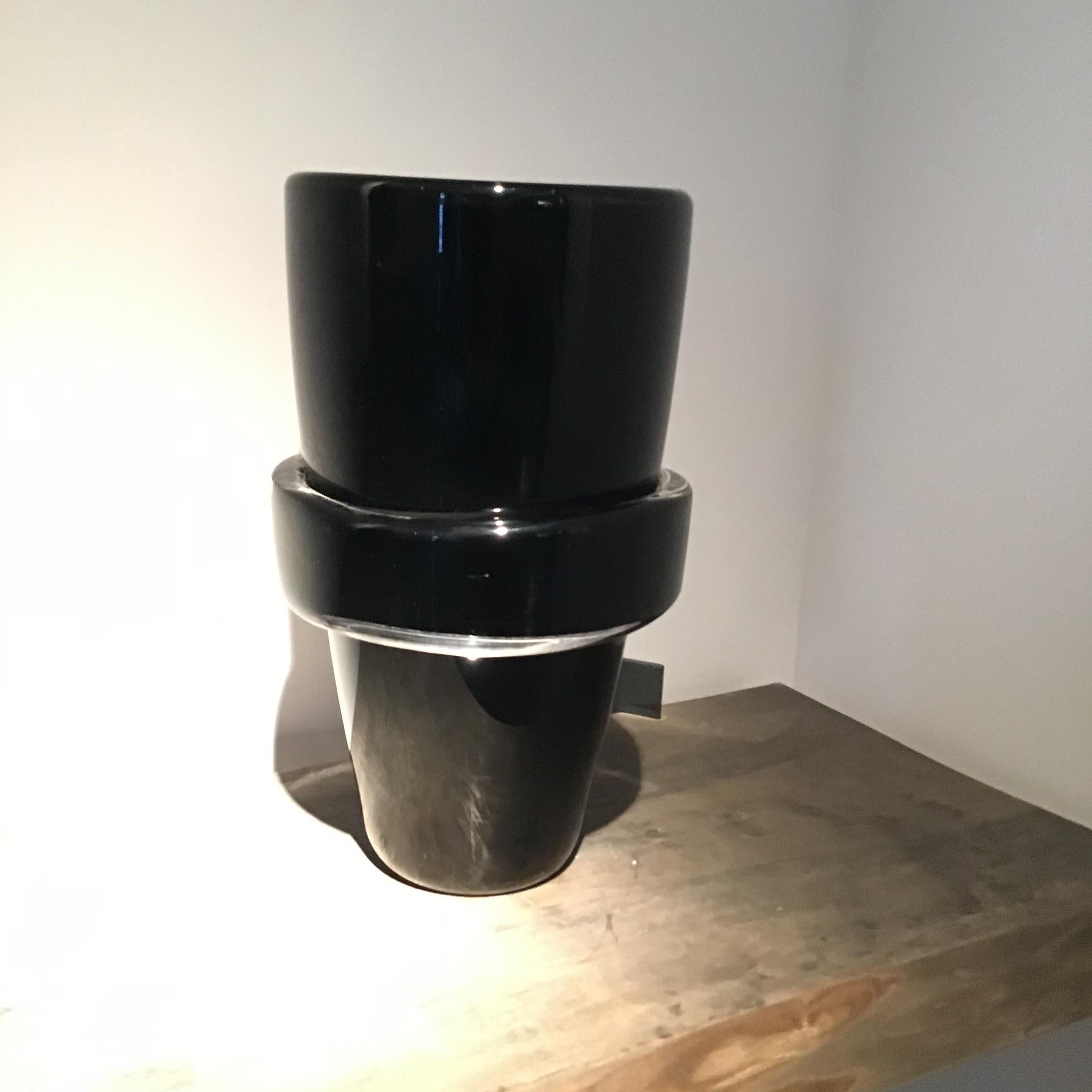 ECCEZIONALE VASO COTISONERO CON FASCIONE IN CRISTALLO ESEGUITO DAL LABORATORIO AVALLONE E Fabiano Amadi # Saturno