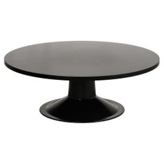 Mesa de centro redonda negra 'Saturnus' de Yrjö Kukkapuro para Haimi, Finlandia, 1970