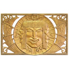 Satyr and Bacchus, Extraordinary, High Style Art Deco Bronze Sculptural Grills