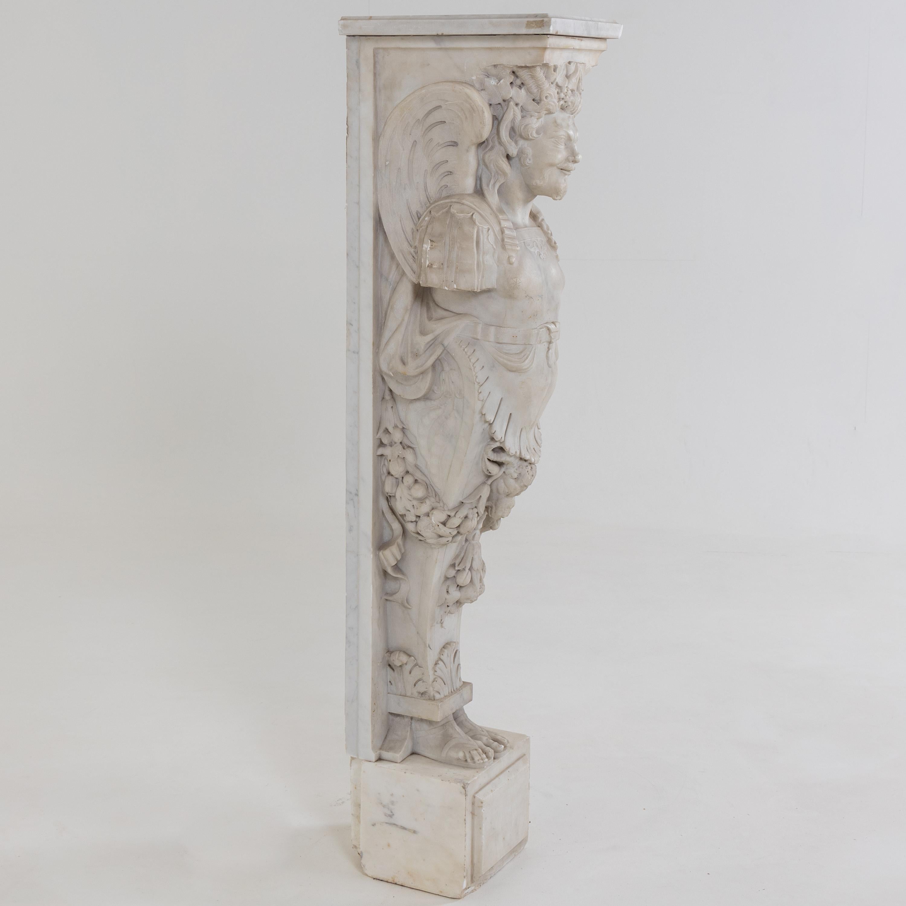 Satyr as a Mantel Piece Pilaster, Italy 19th Century For Sale 3