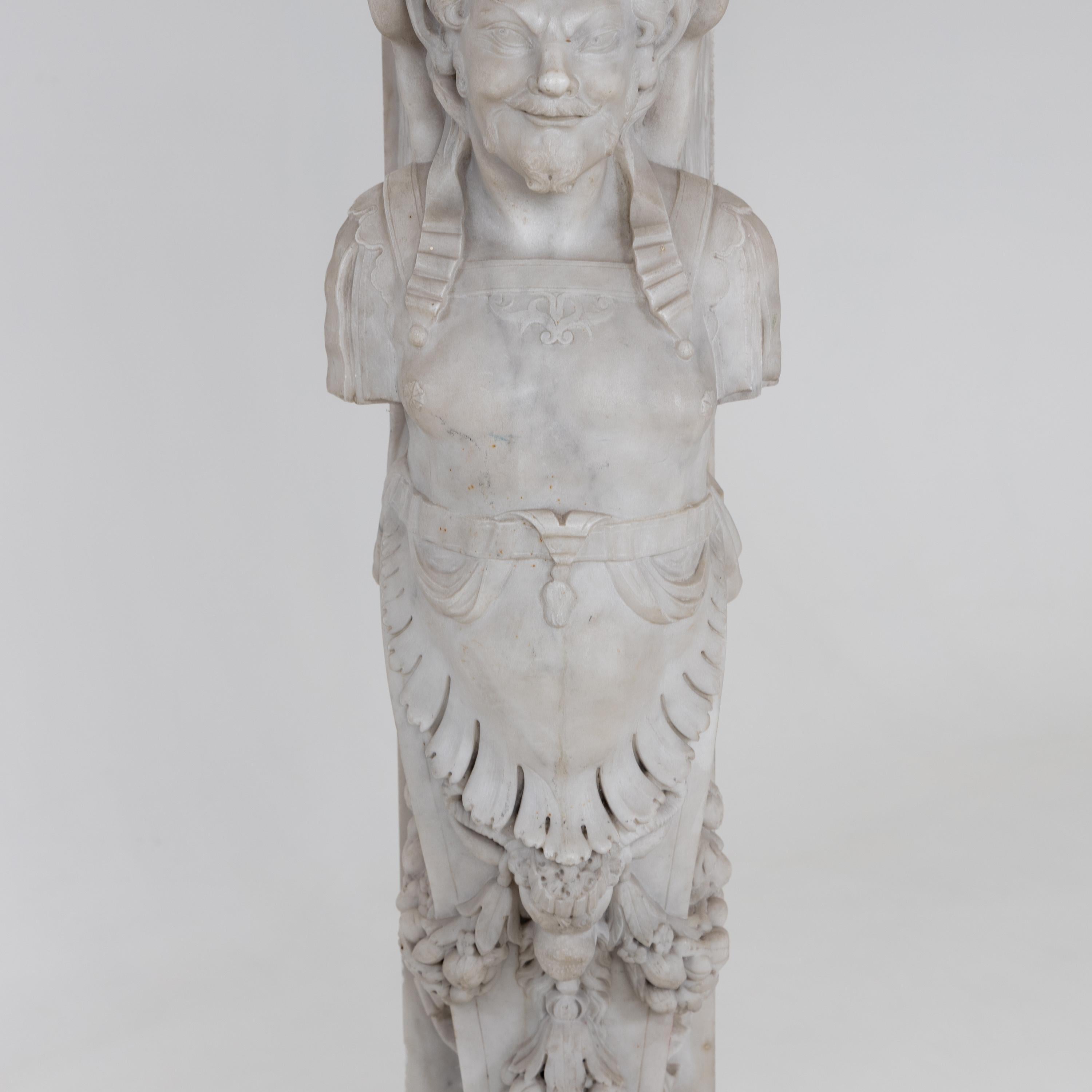 Satyr as a Mantel Piece Pilaster, Italy 19th Century For Sale 11