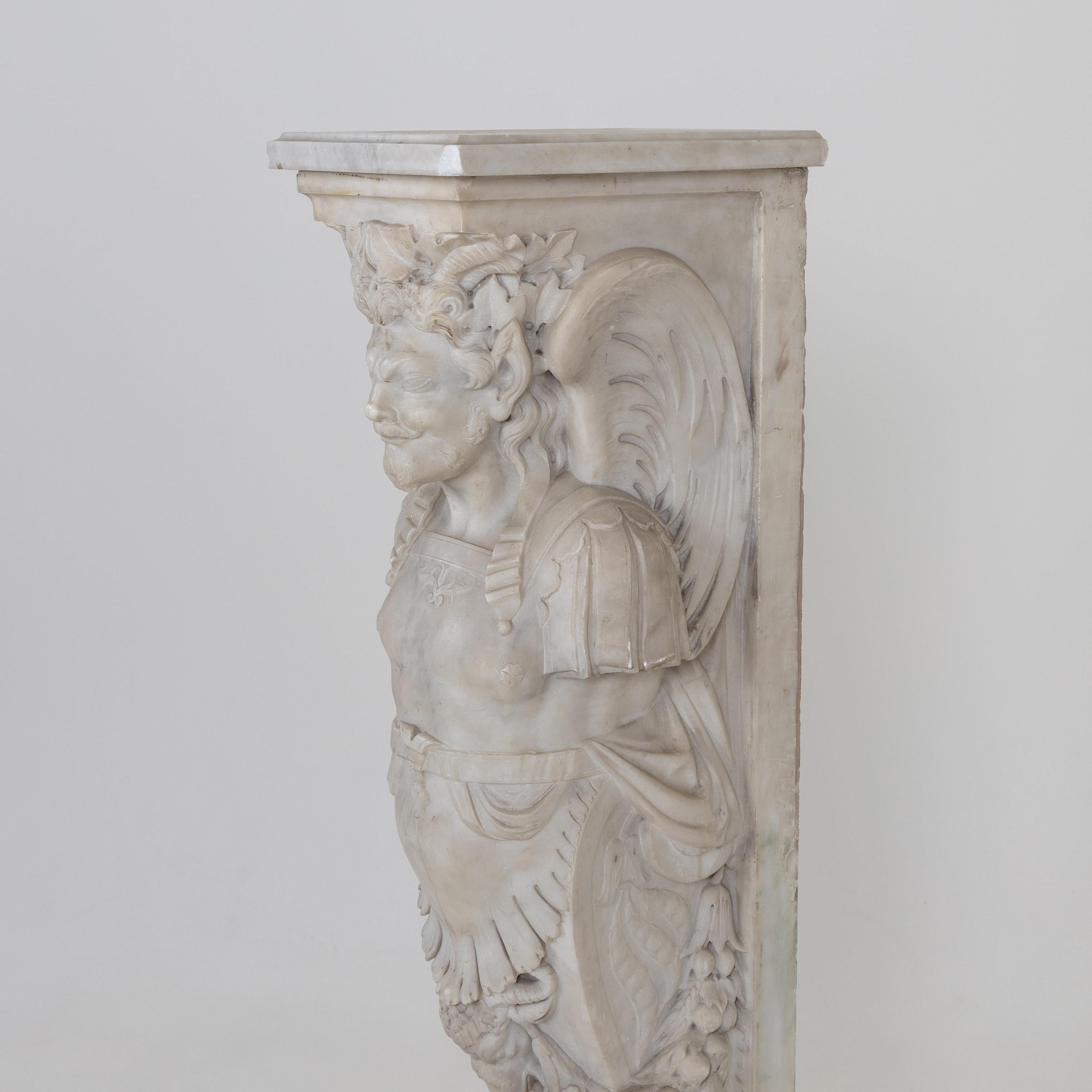 Italian Satyr as a Mantel Piece Pilaster, Italy 19th Century For Sale