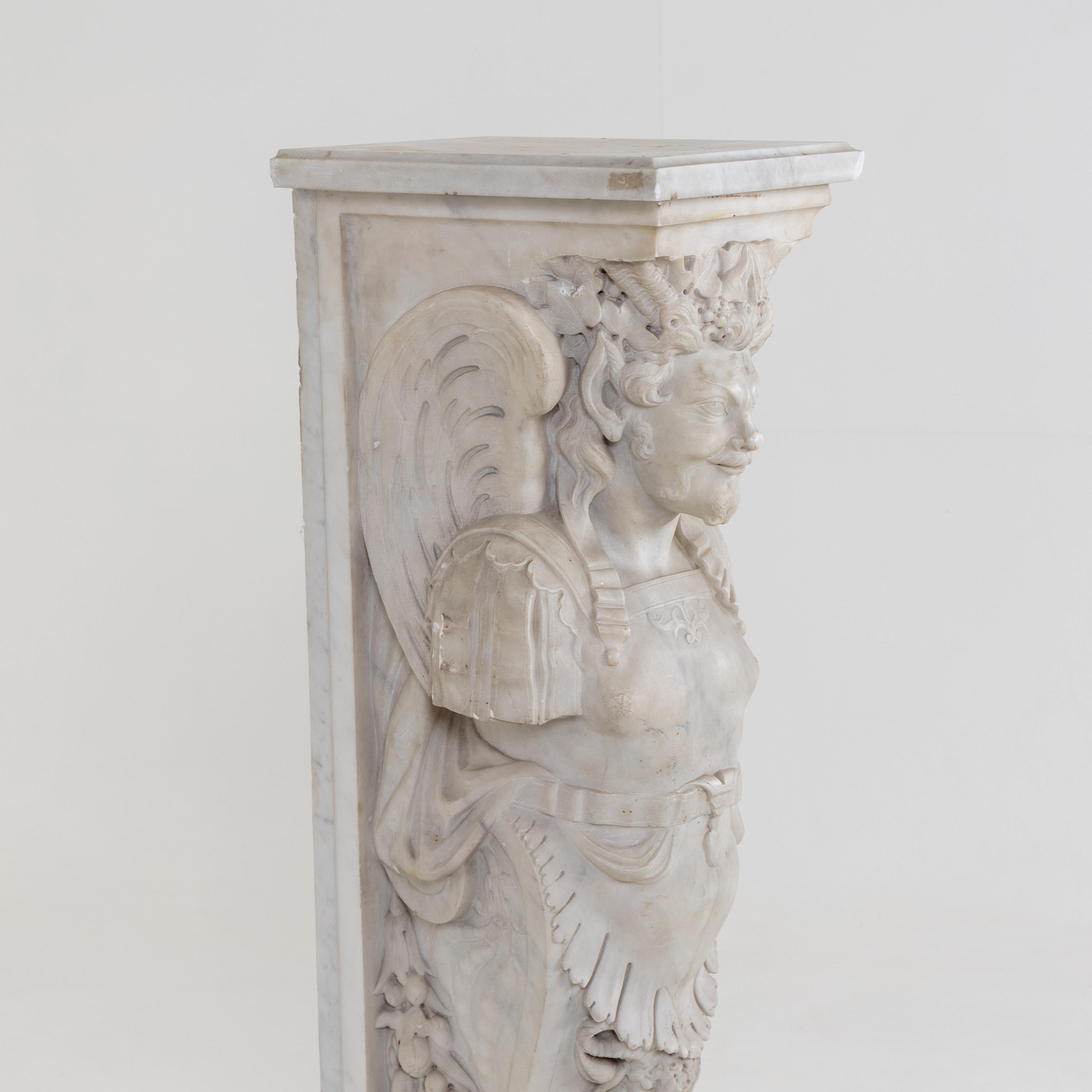 Satyr as a Mantel Piece Pilaster, Italy 19th Century In Good Condition For Sale In Greding, DE