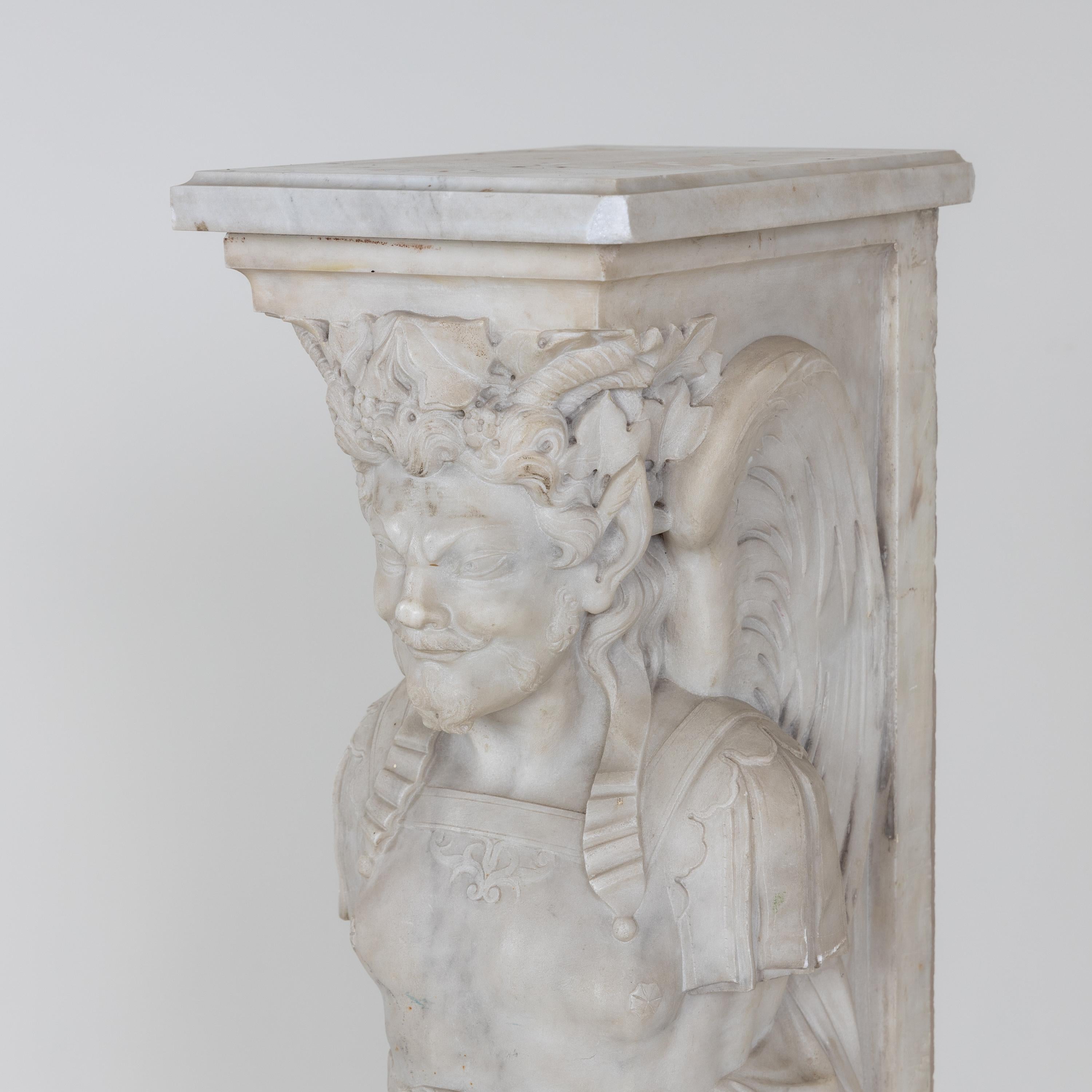 Satyr as a Mantel Piece Pilaster, Italy 19th Century For Sale 1