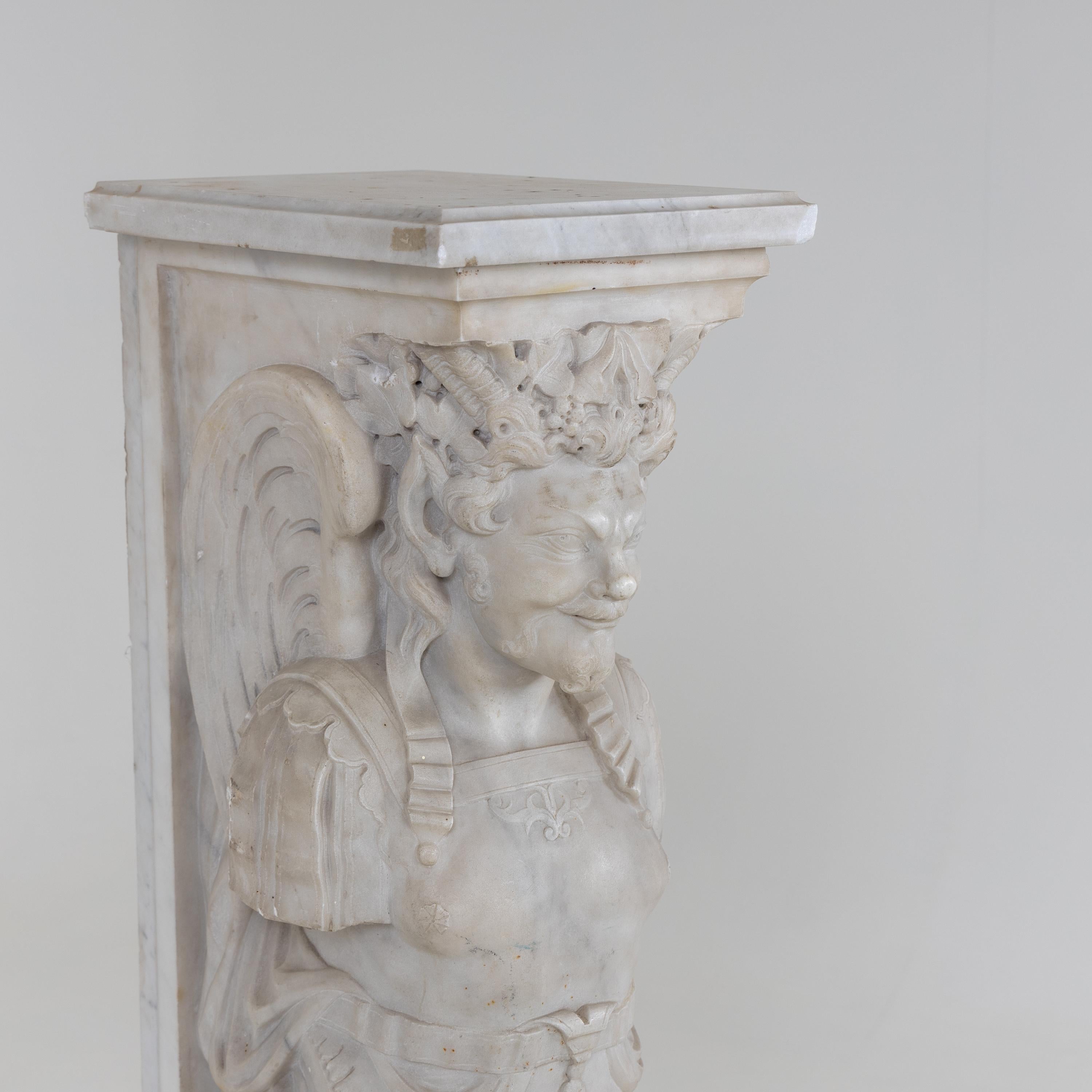 Satyr as a Mantel Piece Pilaster, Italy 19th Century For Sale 2