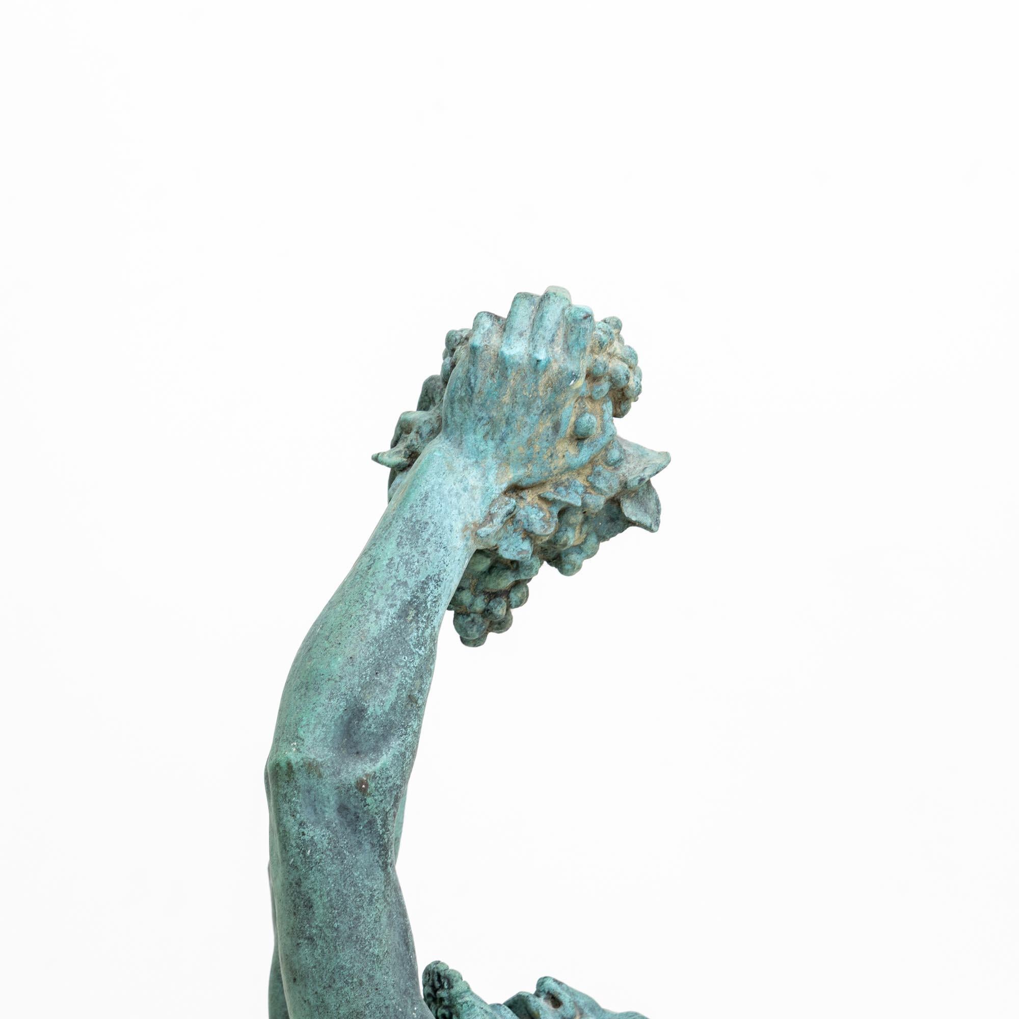 Early 20th Century Satyr as Bacchant, Copper Sculpture, dated 1928 For Sale