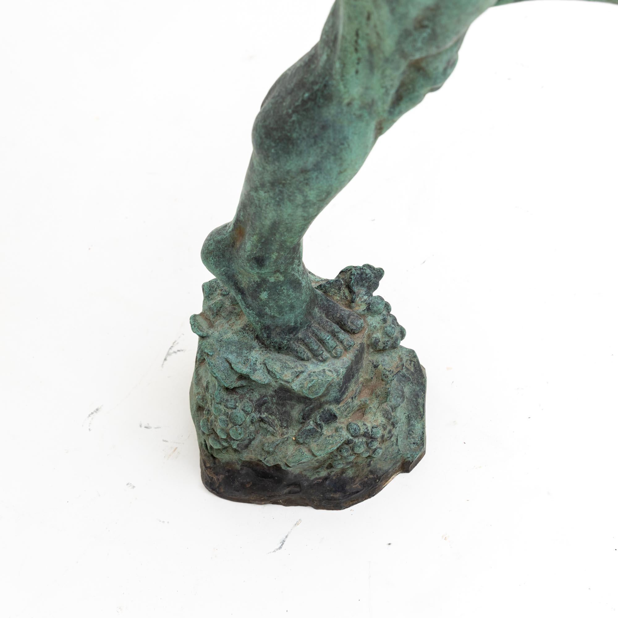 Satyr as Bacchant, Copper Sculpture, dated 1928 For Sale 1