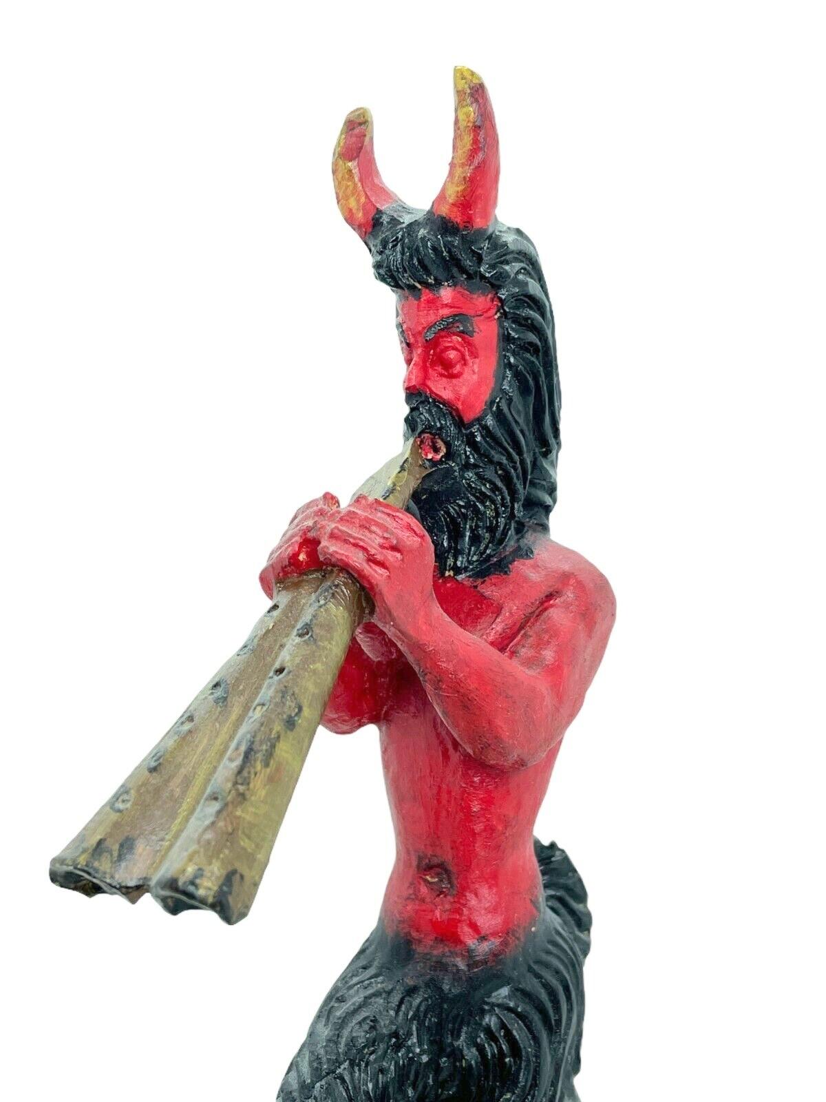 Folk Art Satyr Centaur Krampus Devil w. Horns vintage Figure Sculpture Austria For Sale