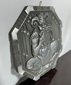"Satyr Playing Pipes, " Rare Art Deco Sculptural Panel by Chambellan for Alcoa