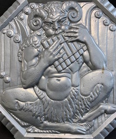 "Satyr Playing Pipes, " Rare Art Deco Sculptural Panel by Chambellan for Alcoa