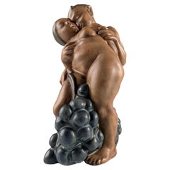 Satyr, Woman and Grapes Sculpture by Kai Nielsen for Bing & Grøndahl 1910s