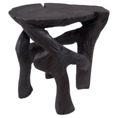 Satyrs, Solid Wood Sculptural Side, Table Original Contemporary Design