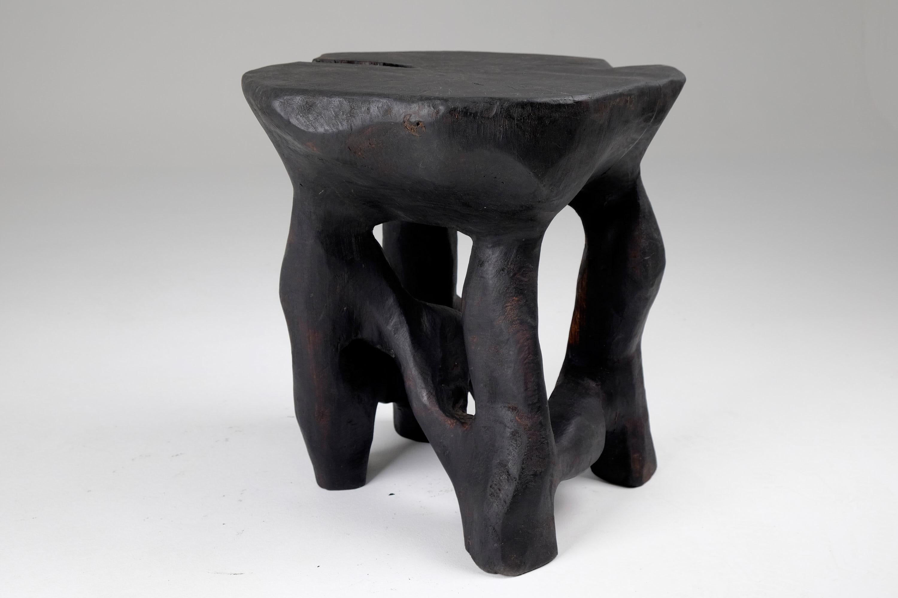 Satyrs, Solid Wood Sculptural Side, Table Original Contemporary Design 5
