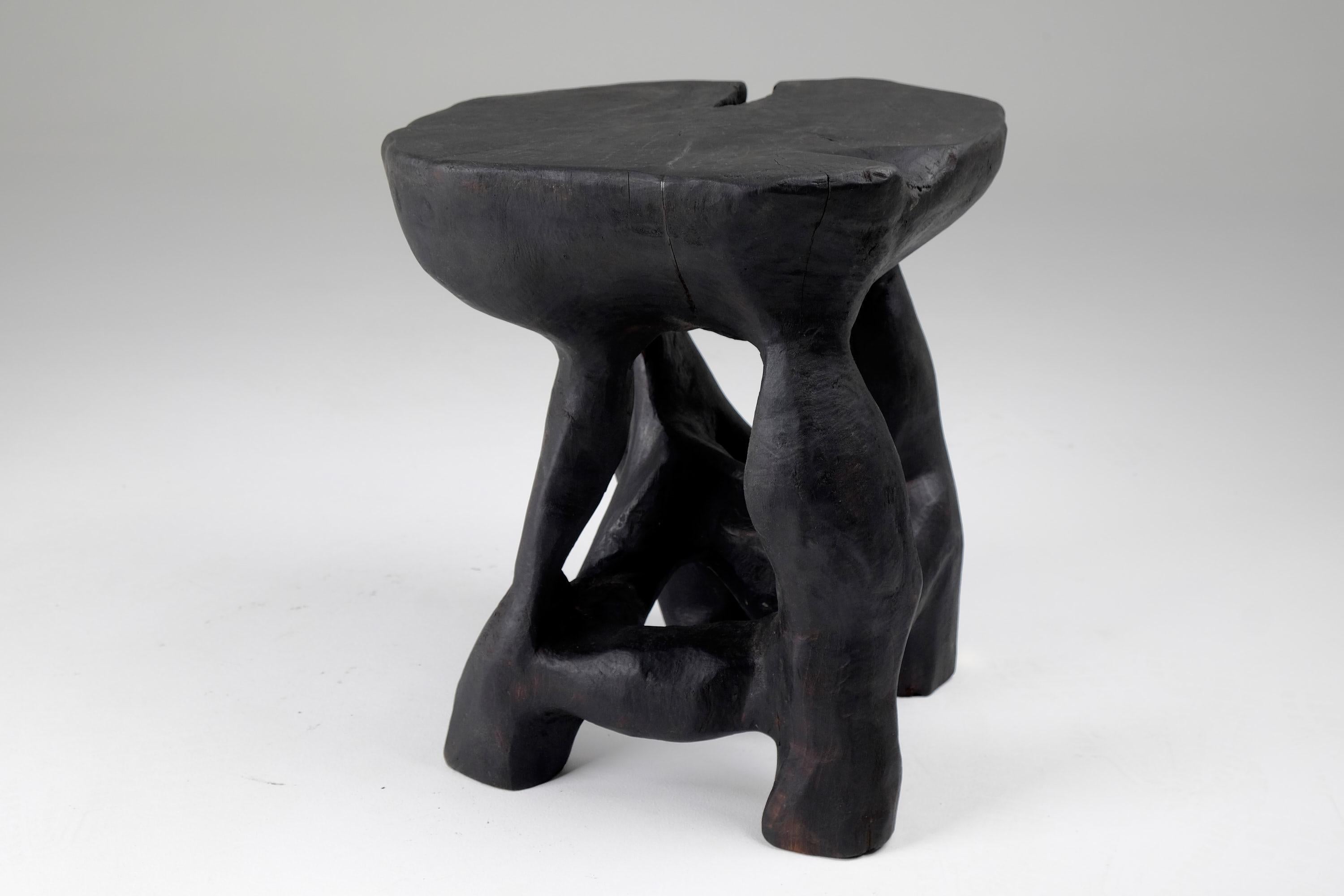 Satyrs, Solid Wood Sculptural Side, Table Original Contemporary Design 6