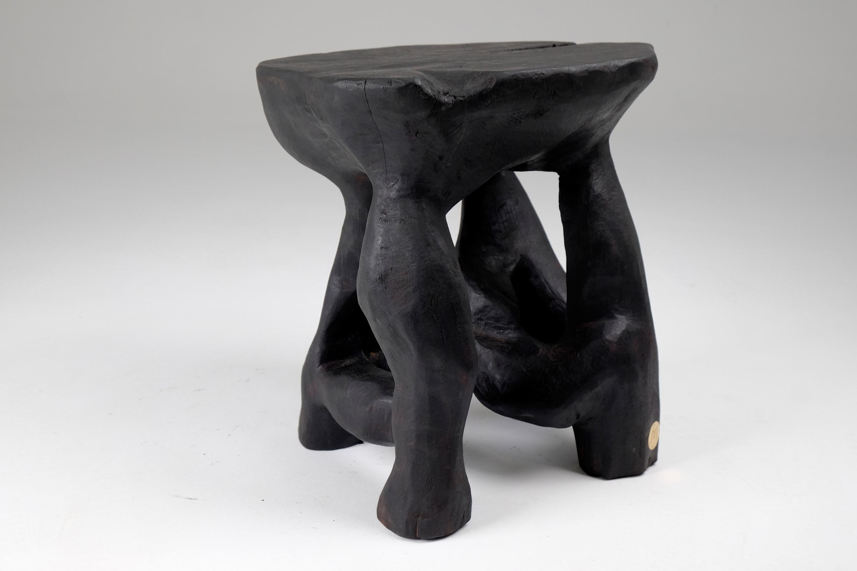 Satyrs, Solid Wood Sculptural Side, Table Original Contemporary Design 9