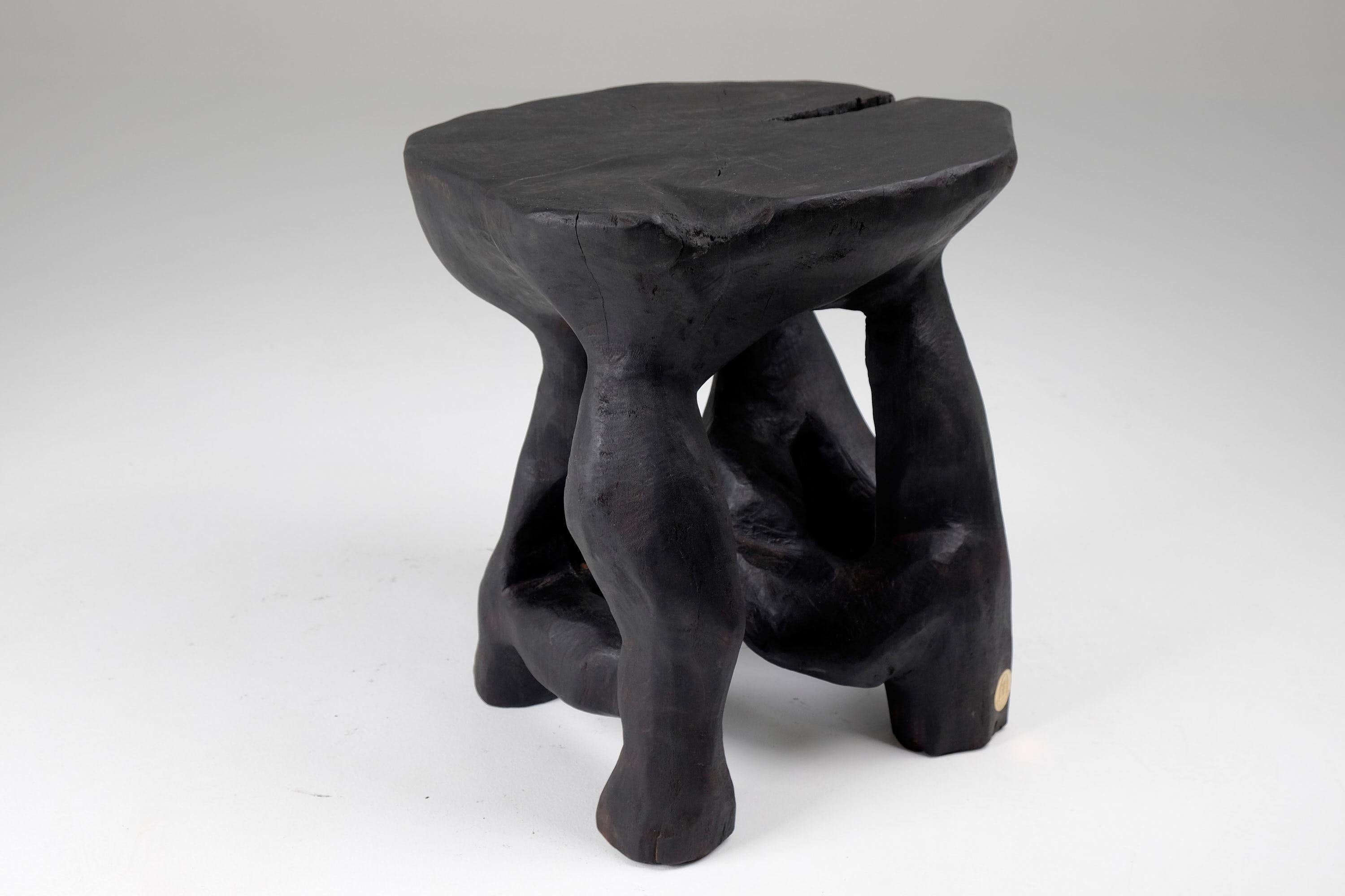 Satyrs, Solid Wood Sculptural Side, Table Original Contemporary Design 10