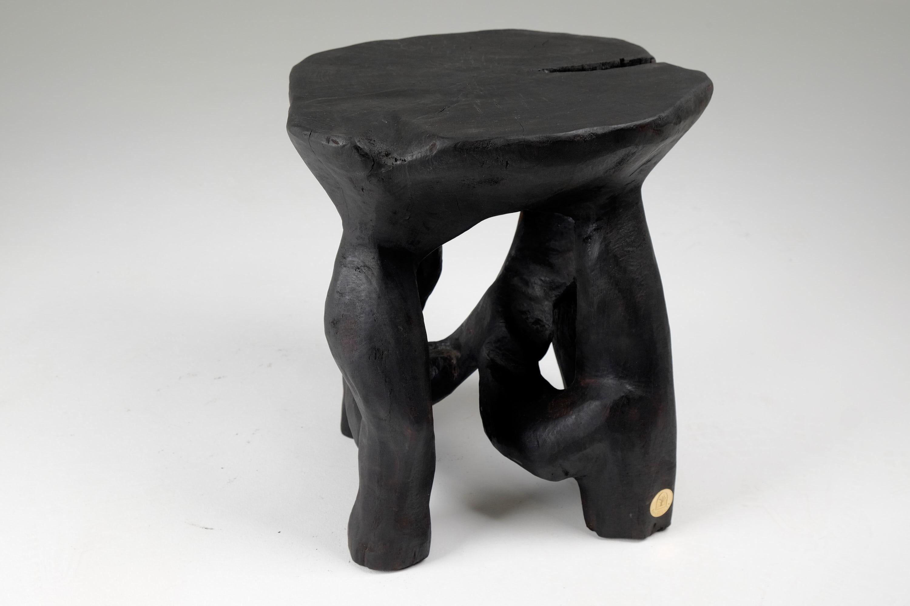 Satyrs, Solid Wood Sculptural Side, Table Original Contemporary Design 12