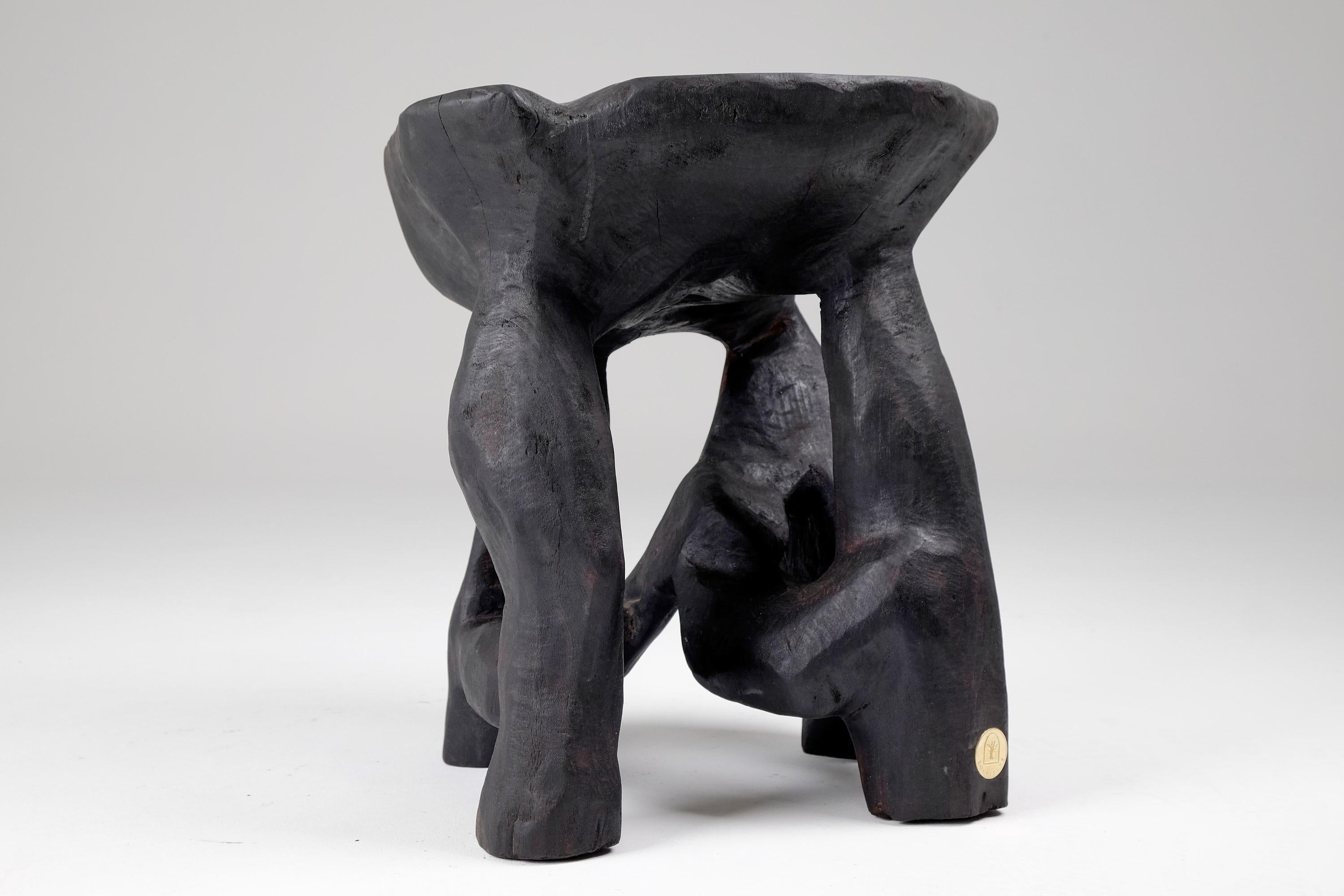 Satyrs, Solid Wood Sculptural Side, Table Original Contemporary Design 14