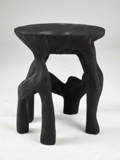 Satyrs, Solid Wood Sculptural Side, Table Original Contemporary Design